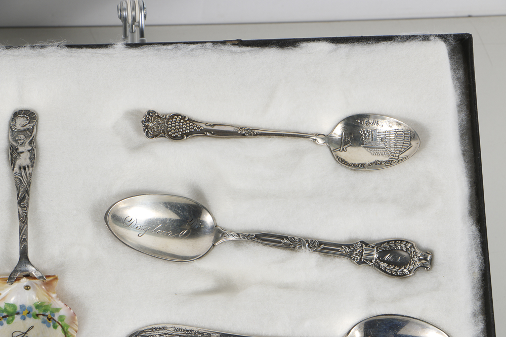 Collection of Sixteen Sterling Silver Dayton, OH Souvenir Spoons