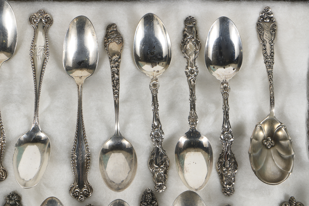 Assortment of Twenty-Four Sterling Silver Spoons Including Whiting and More