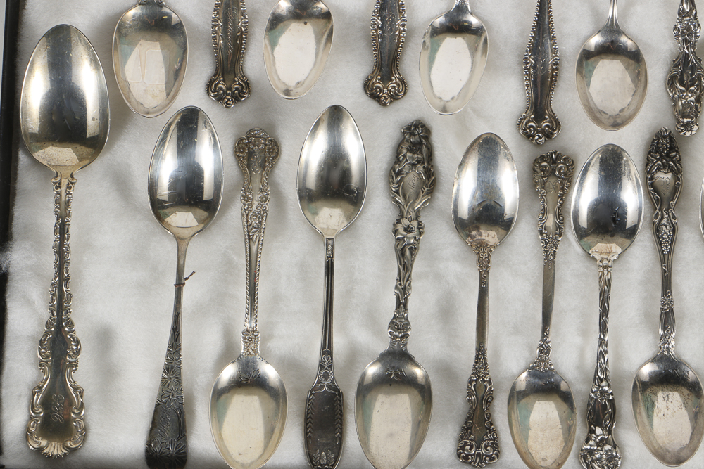 Assortment of Twenty-Four Sterling Silver Spoons Including Whiting and More