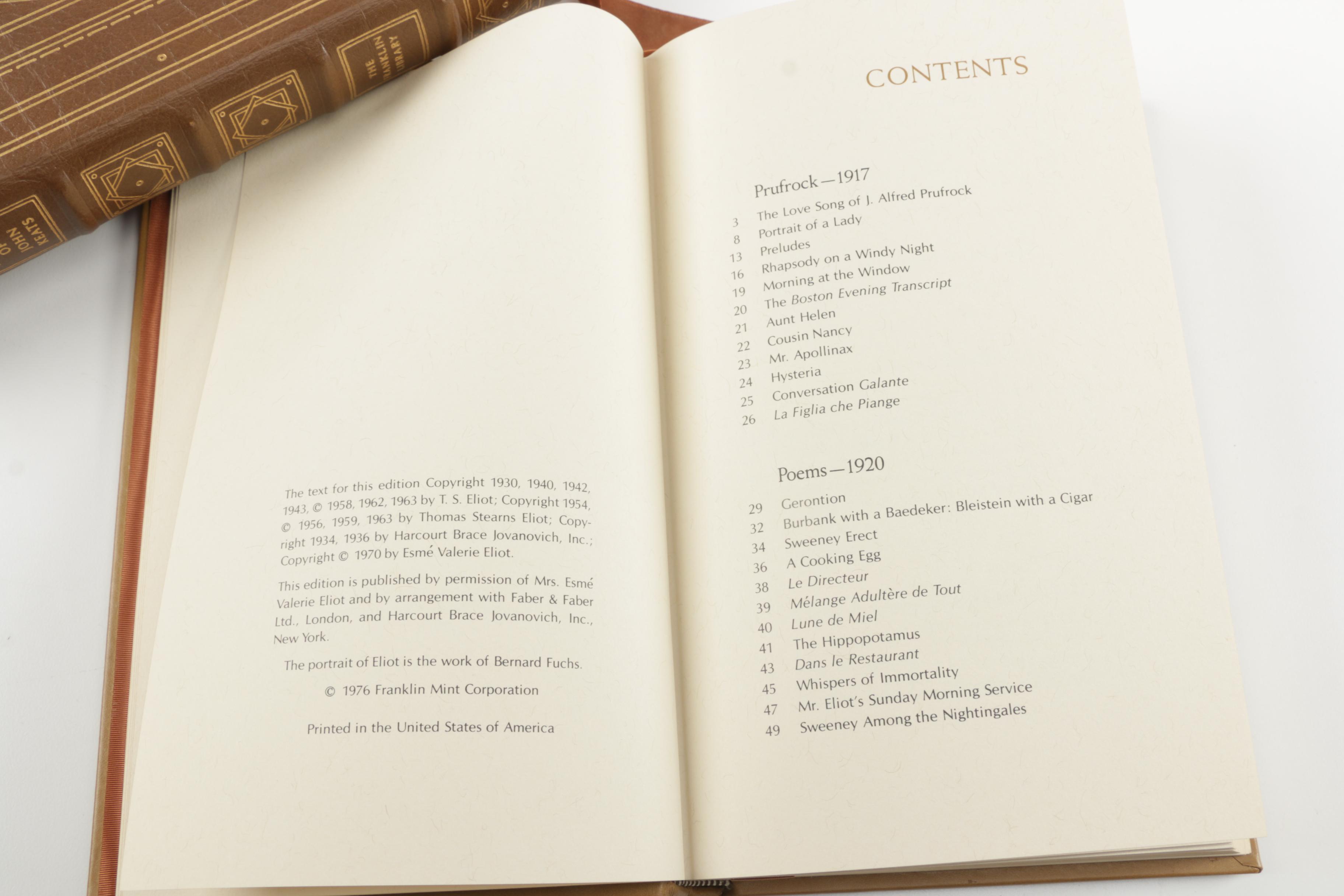 Franklin Library Editions of Poetry Works