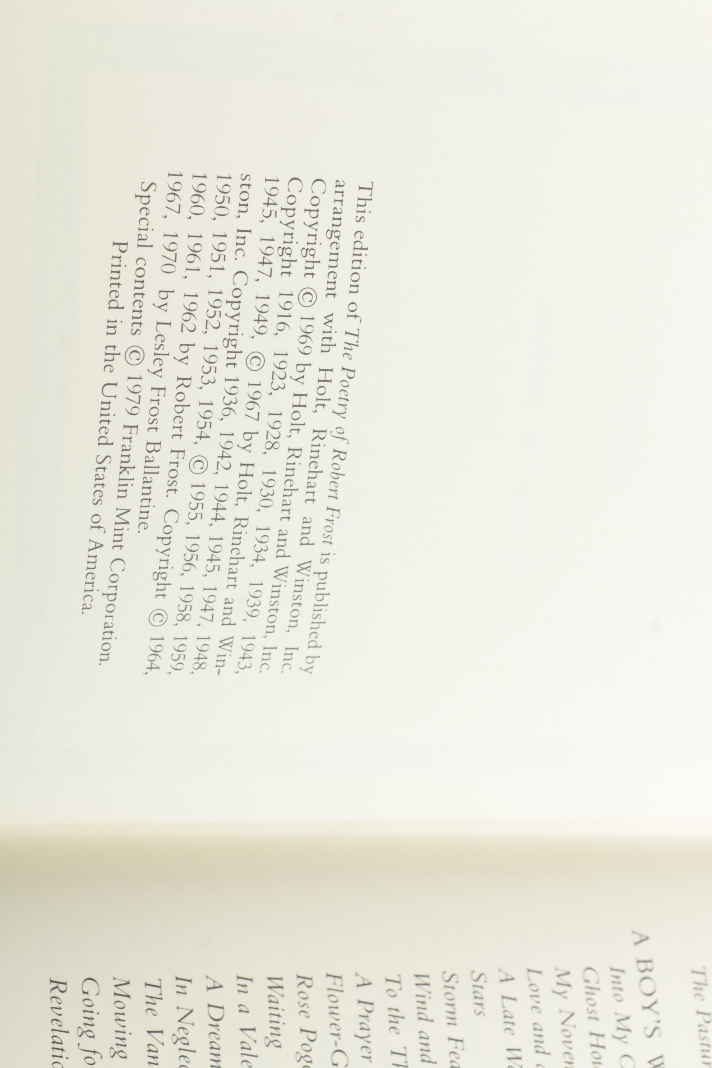 Franklin Library Editions of Poetry Works