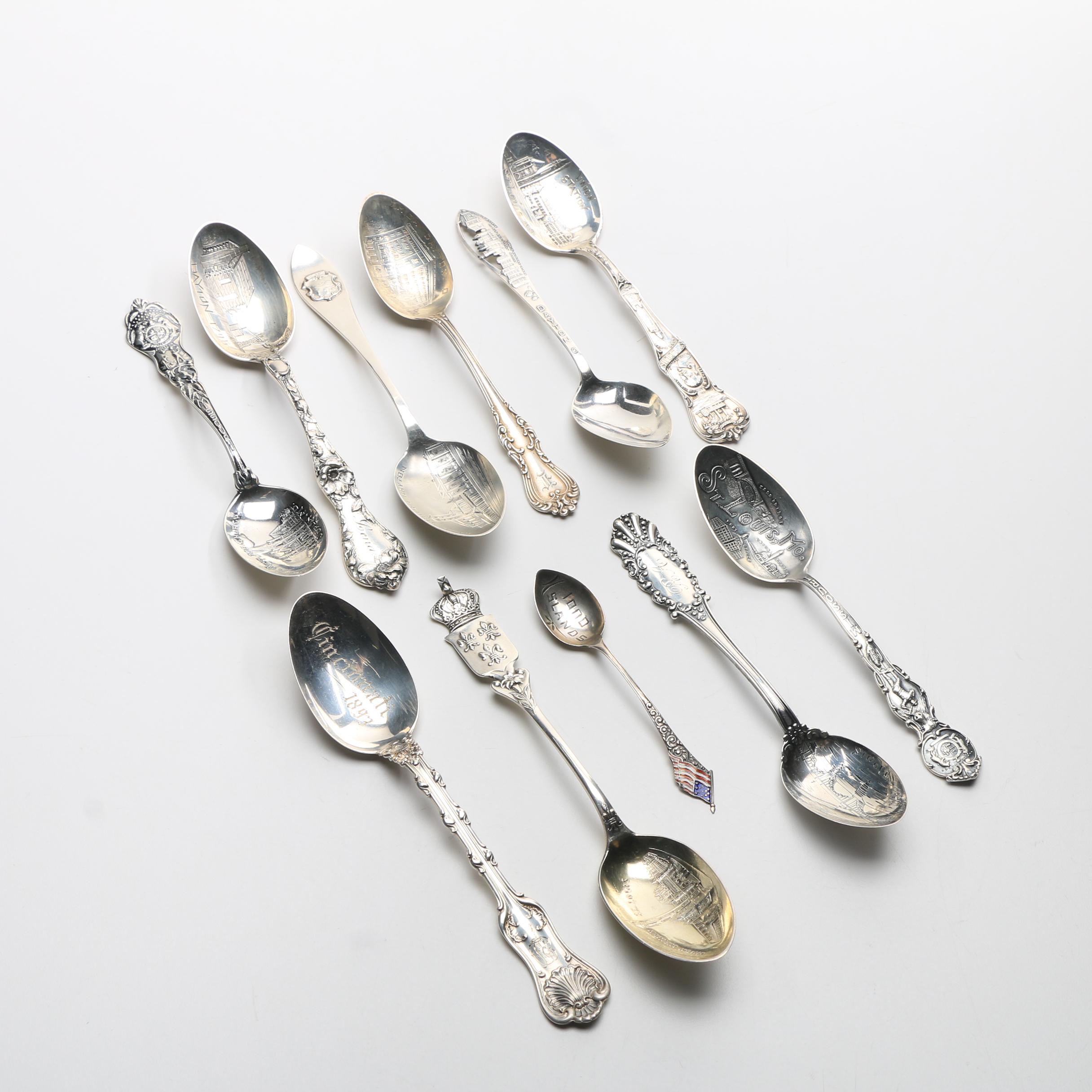 Eleven Sterling Silver Souvenir Spoons