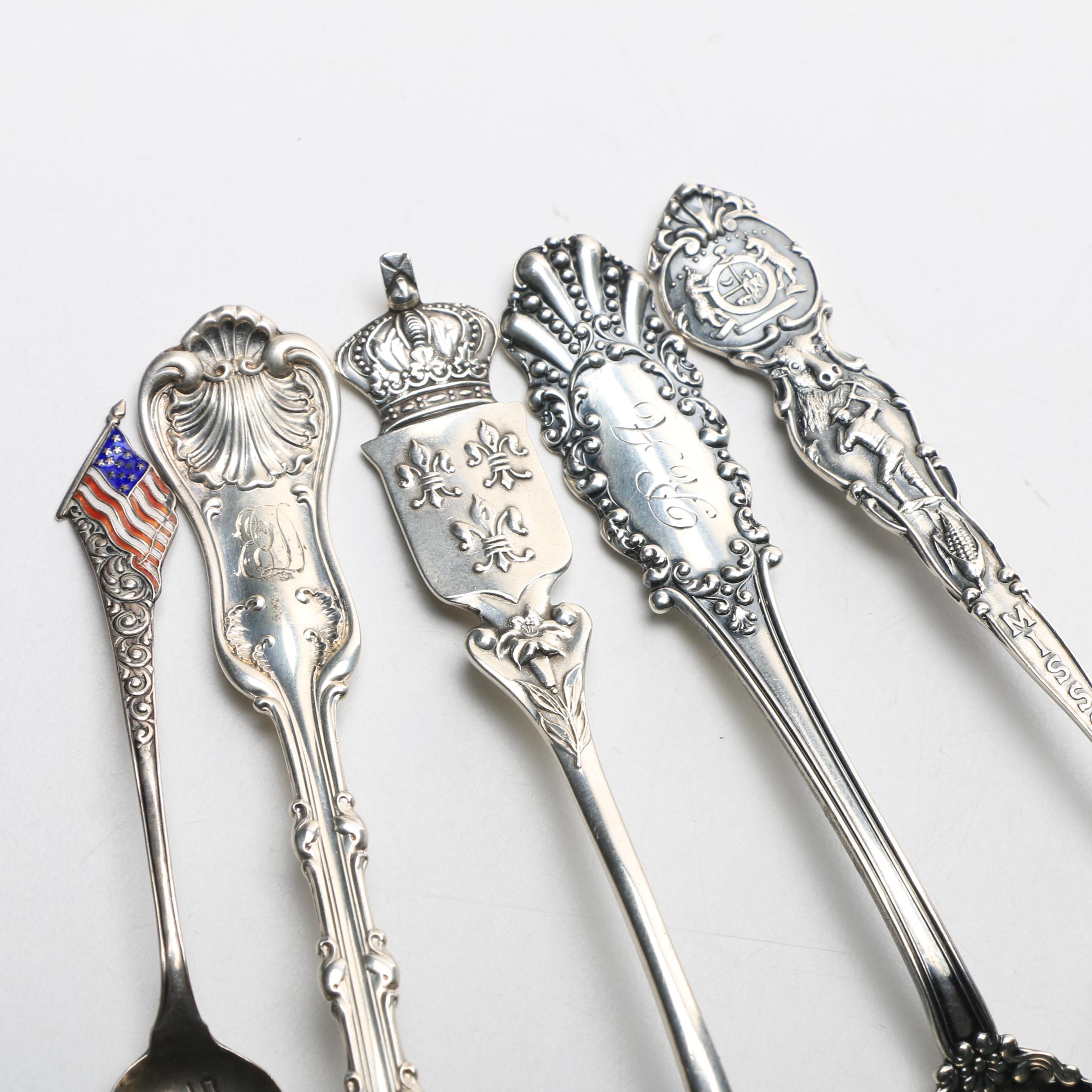 Eleven Sterling Silver Souvenir Spoons