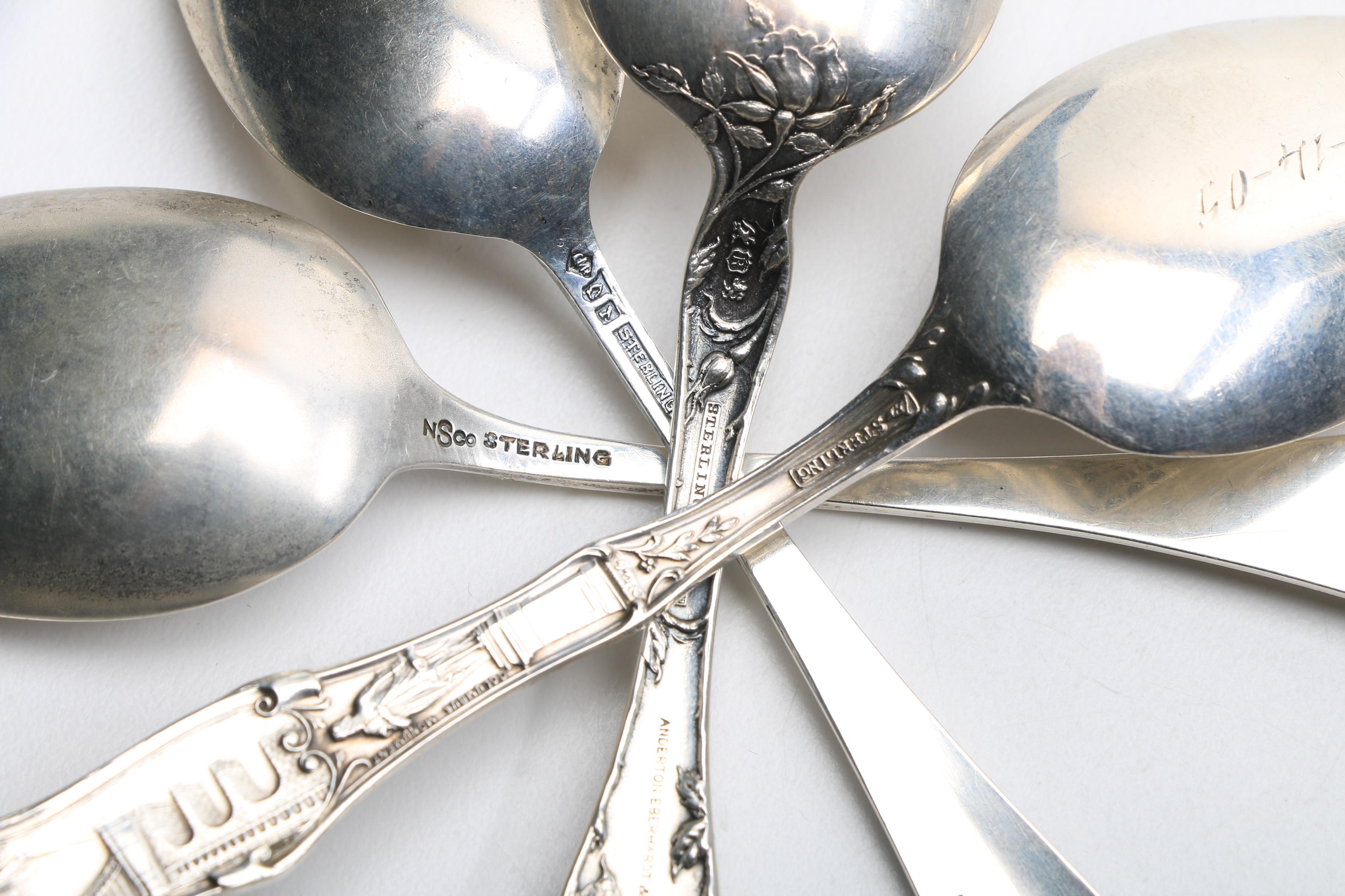 Eleven Sterling Silver Souvenir Spoons