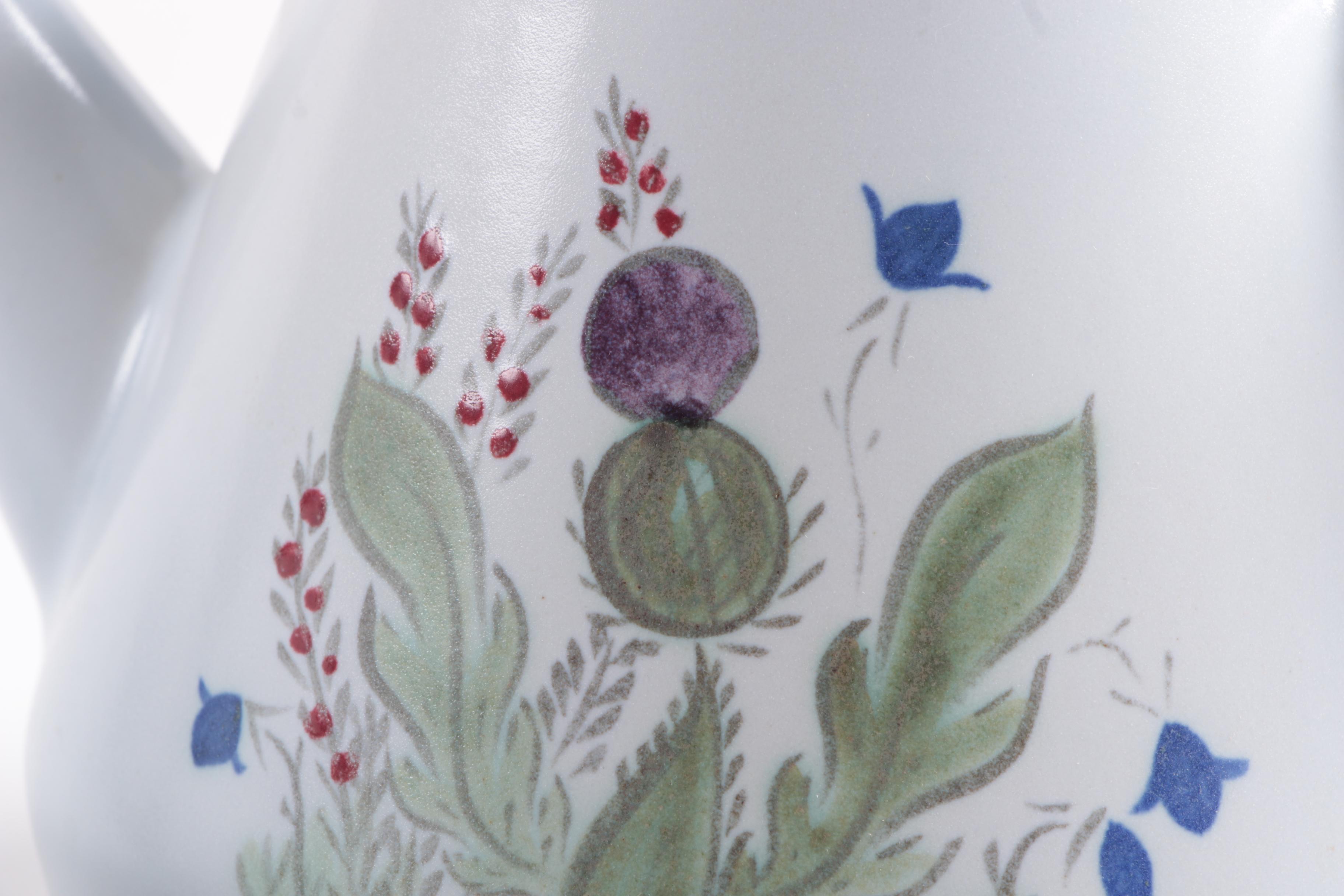 Tea Pots and Tea Cups with Tray Featuring Villeroy & Boch