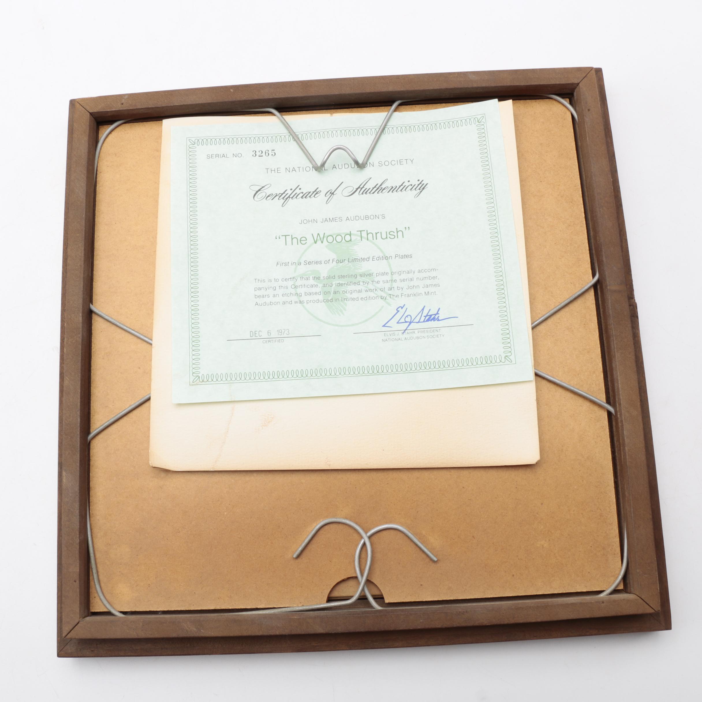 Sterling Silver Plates From the National Audubon Society and The Franklin Mint