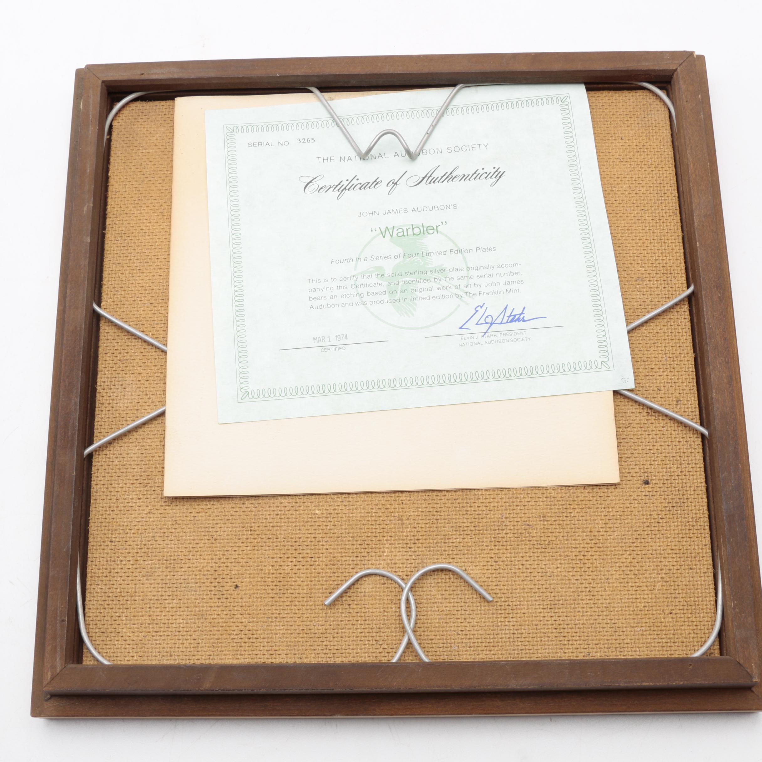 Sterling Silver Plates From the National Audubon Society and The Franklin Mint