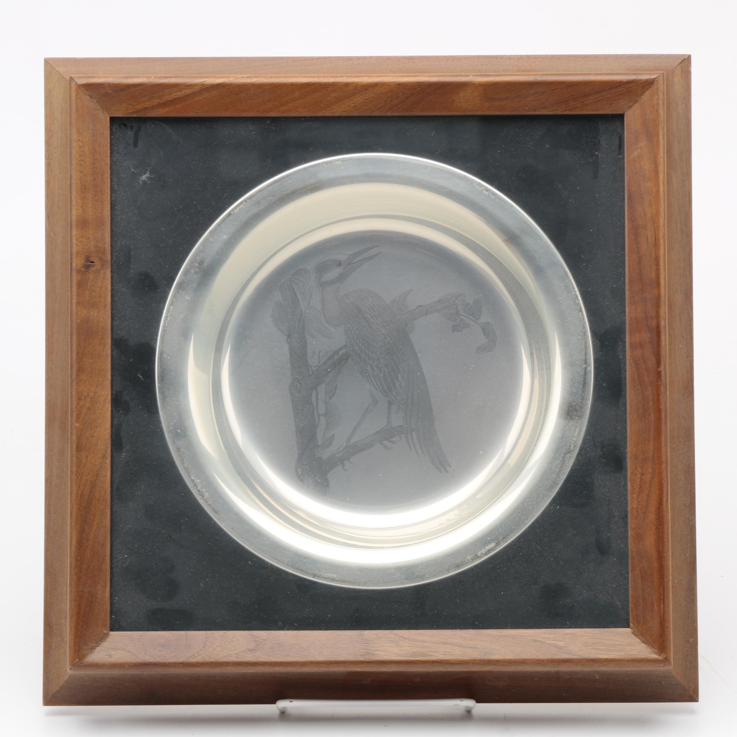Framed Franklin Mint Audubon Collection Sterling Plate
