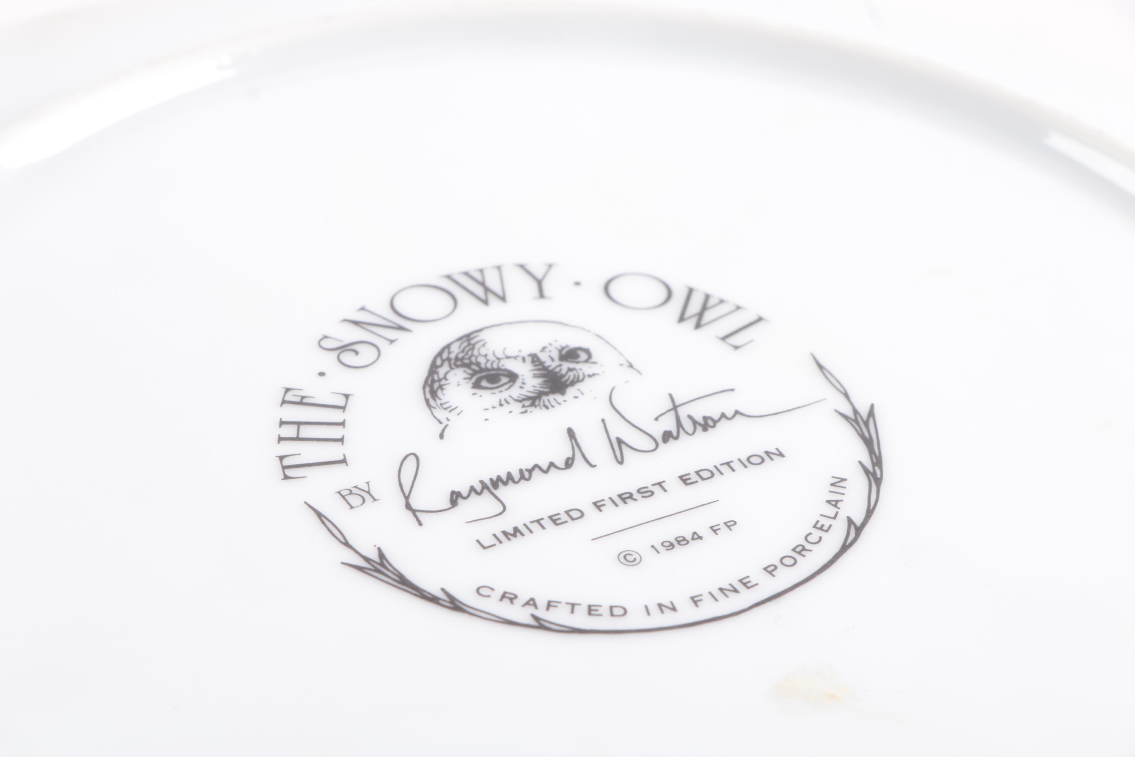 Franklin Mint Limited First Edition "The Snowy Owl" Plate