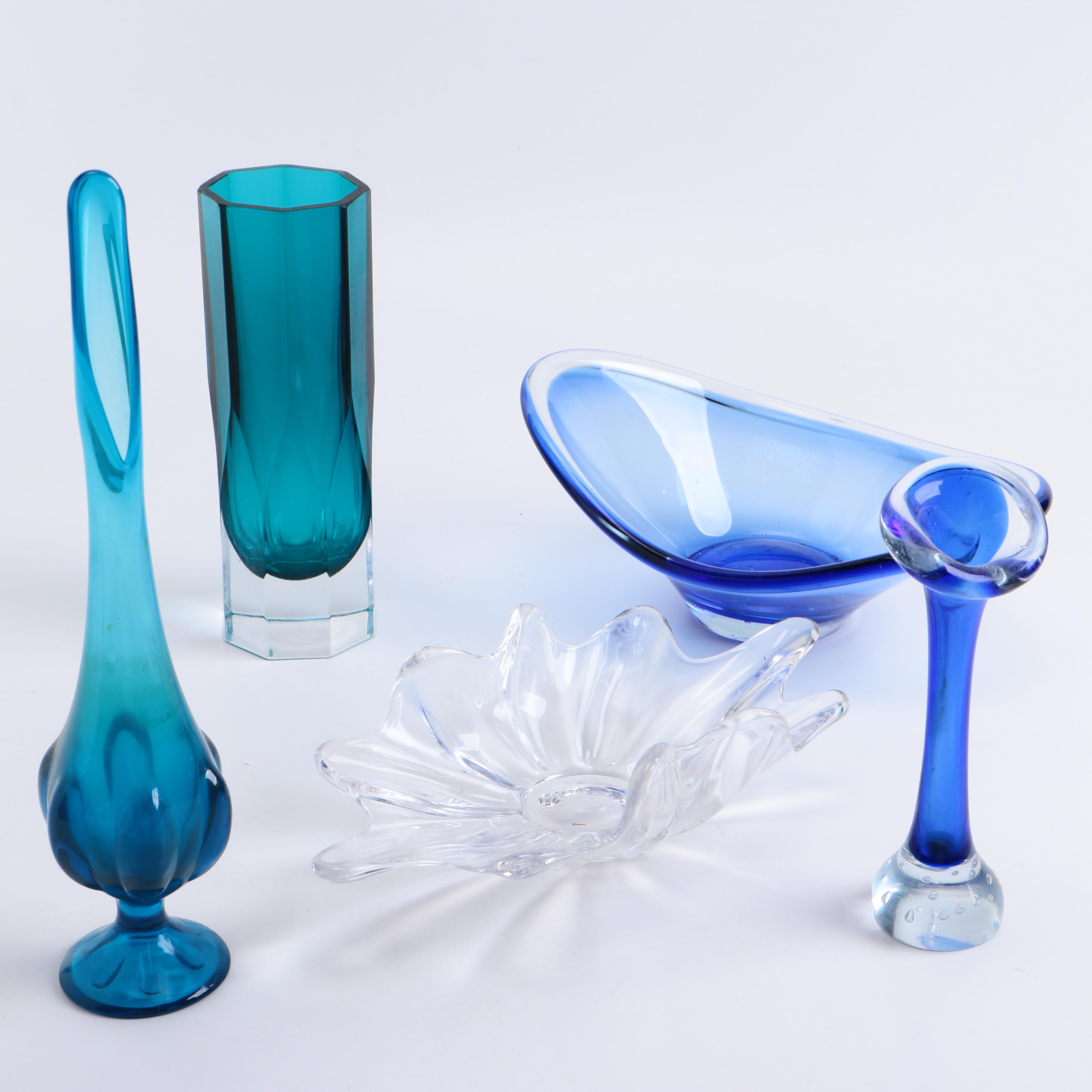 Blue Glass Decorative Items