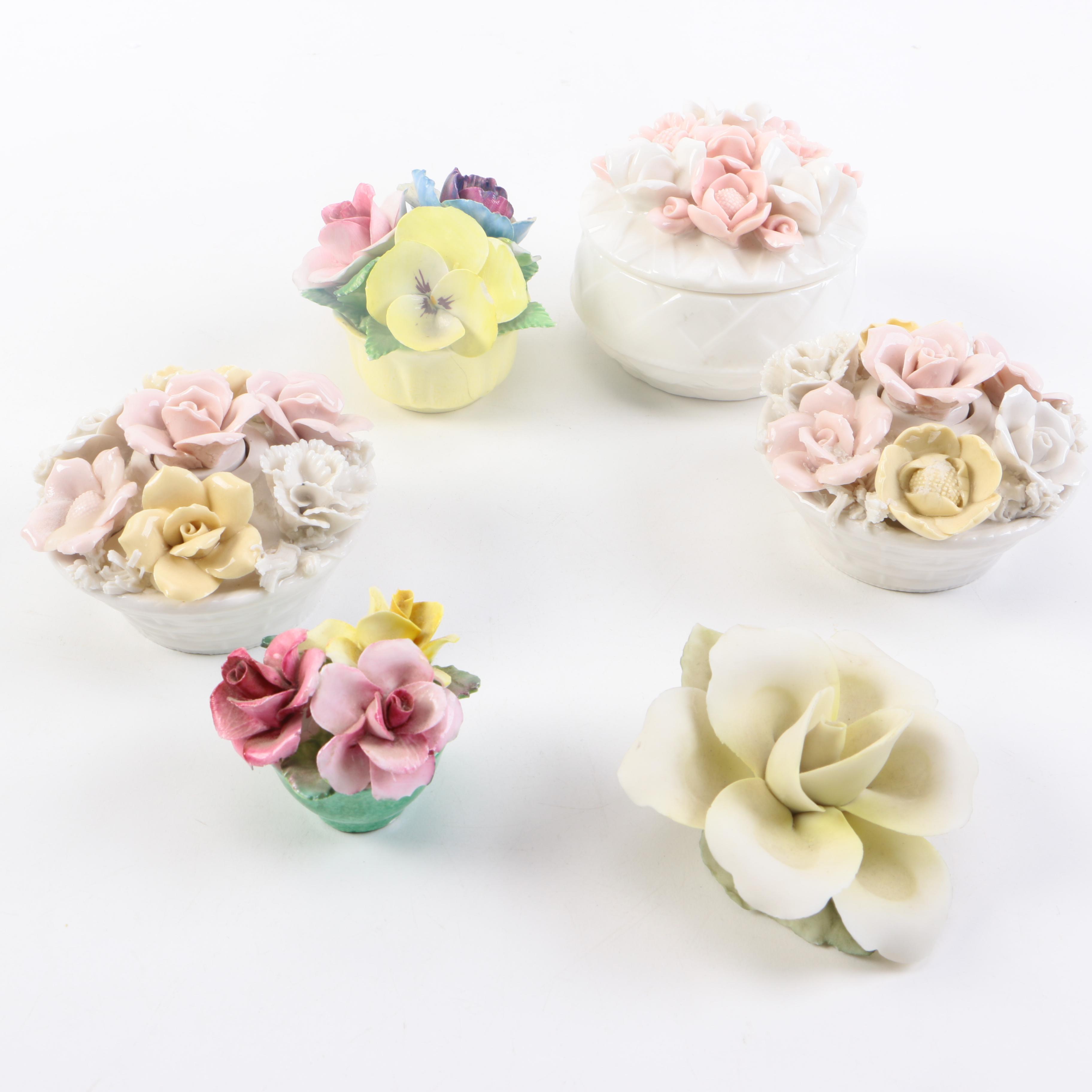 Porcelain Trinket Flowers