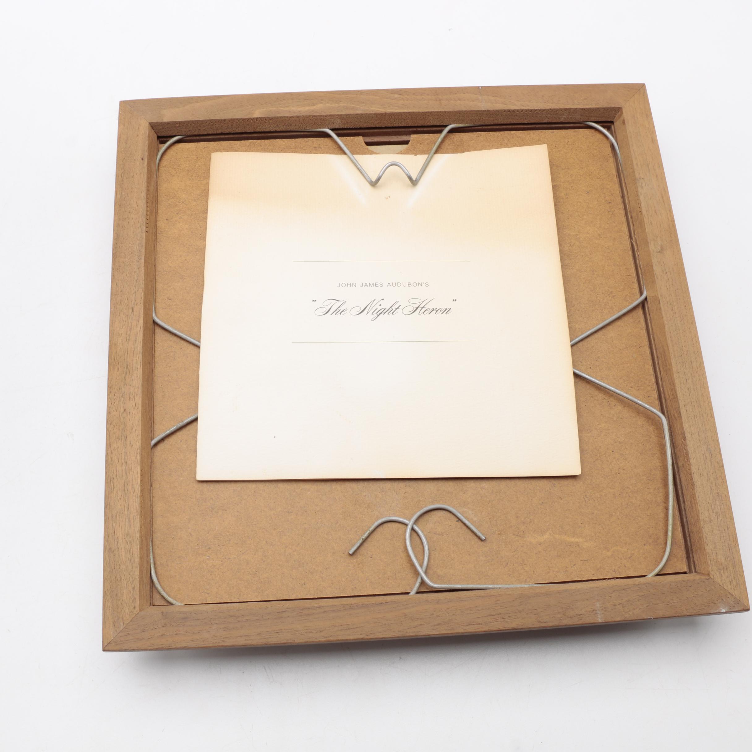 Framed Franklin Mint Audubon Collection Sterling Plate