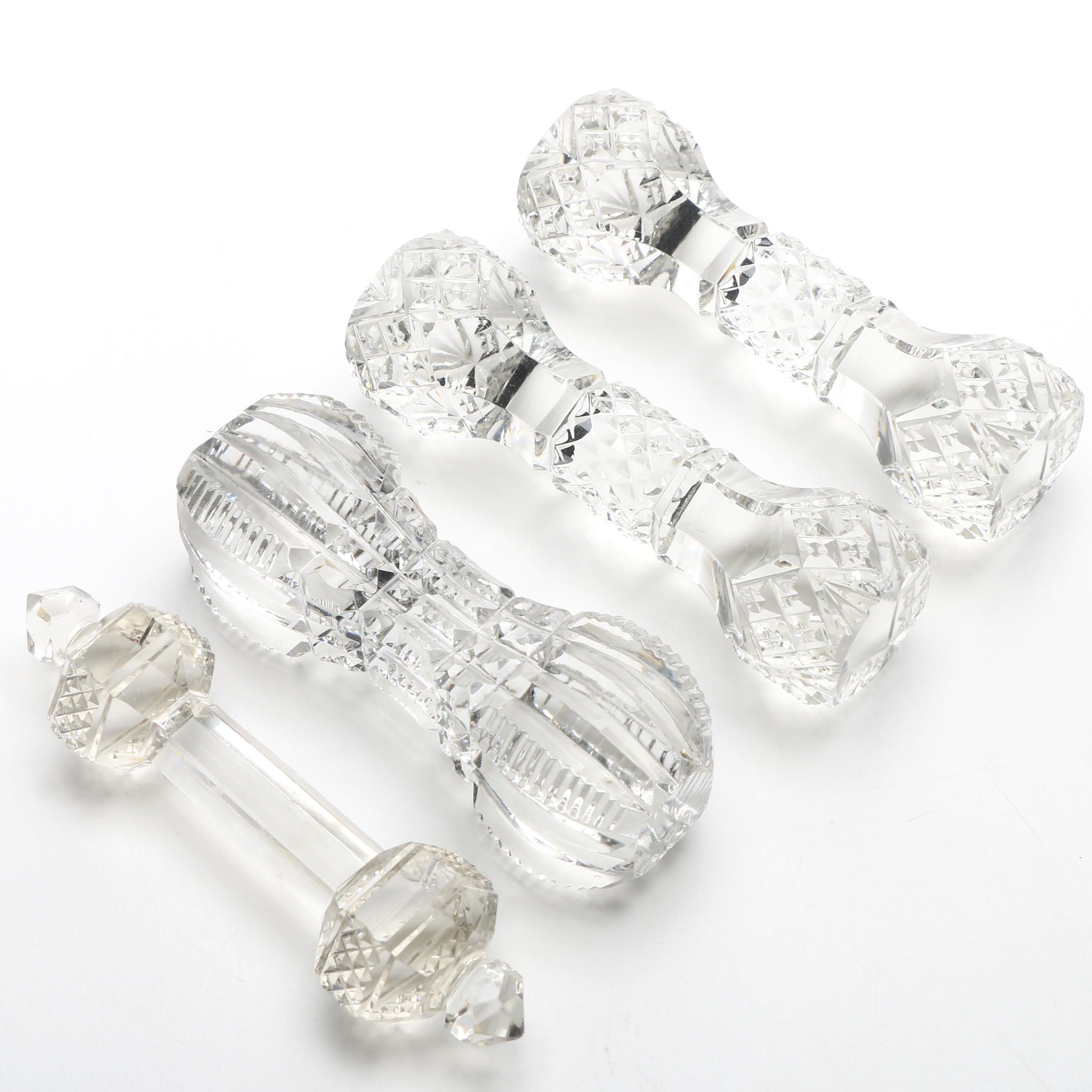 Four Circa 1930's Cut Glass Knife Rests