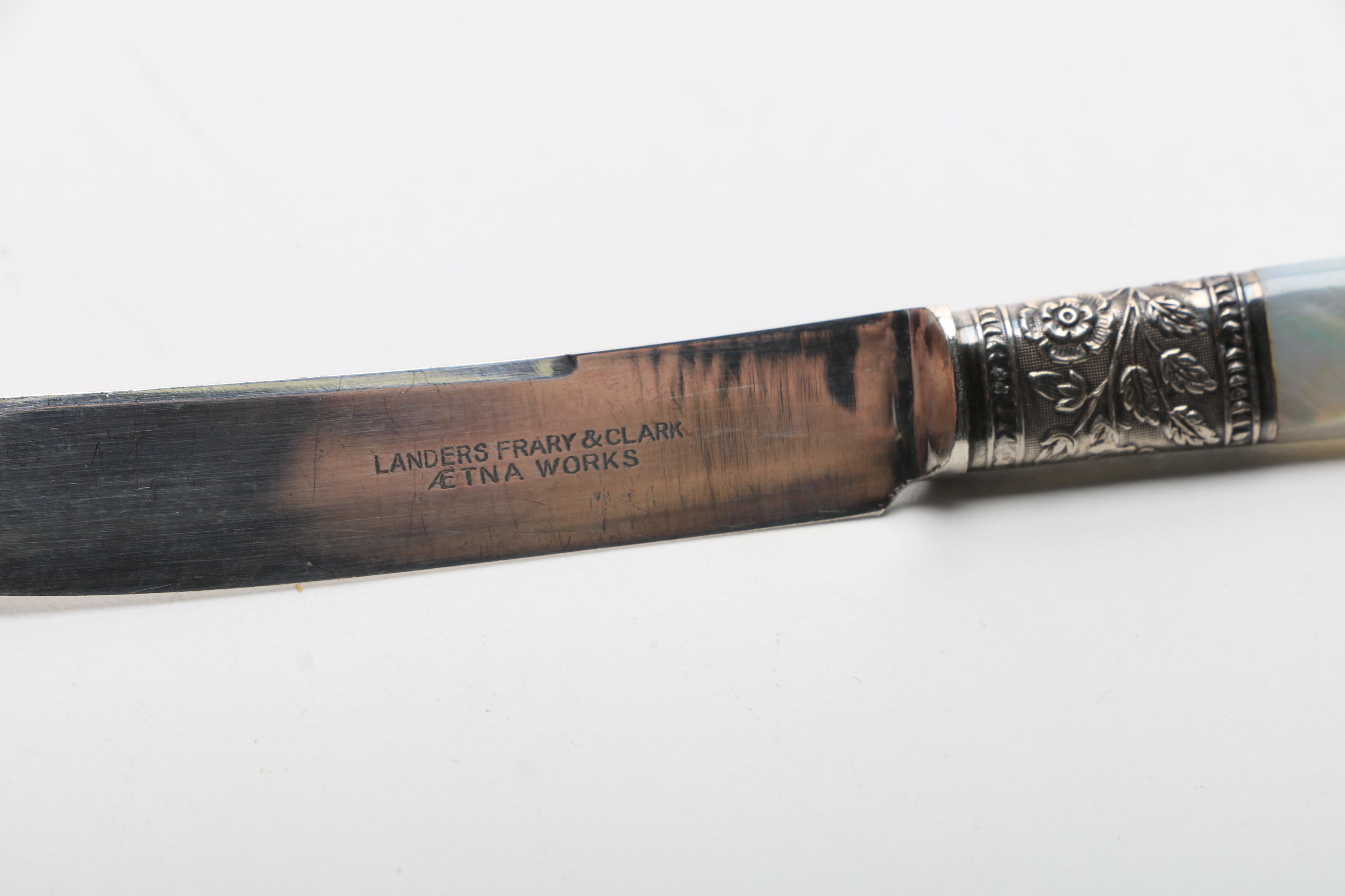 Vintage Mother of Pearl Handled Luncheon Knives and Fruit Knives