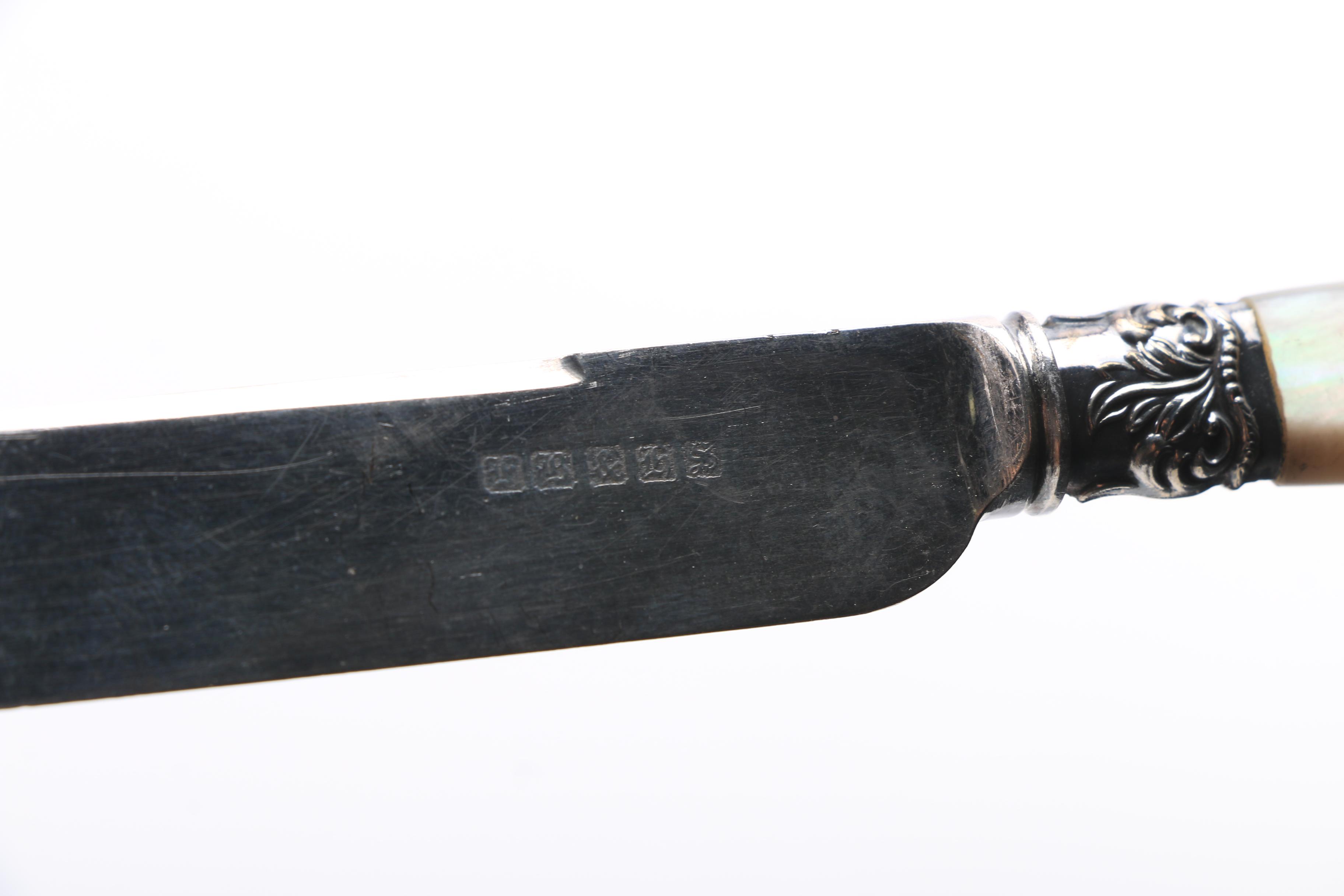 Vintage Mother of Pearl Handled Luncheon Knives and Fruit Knives