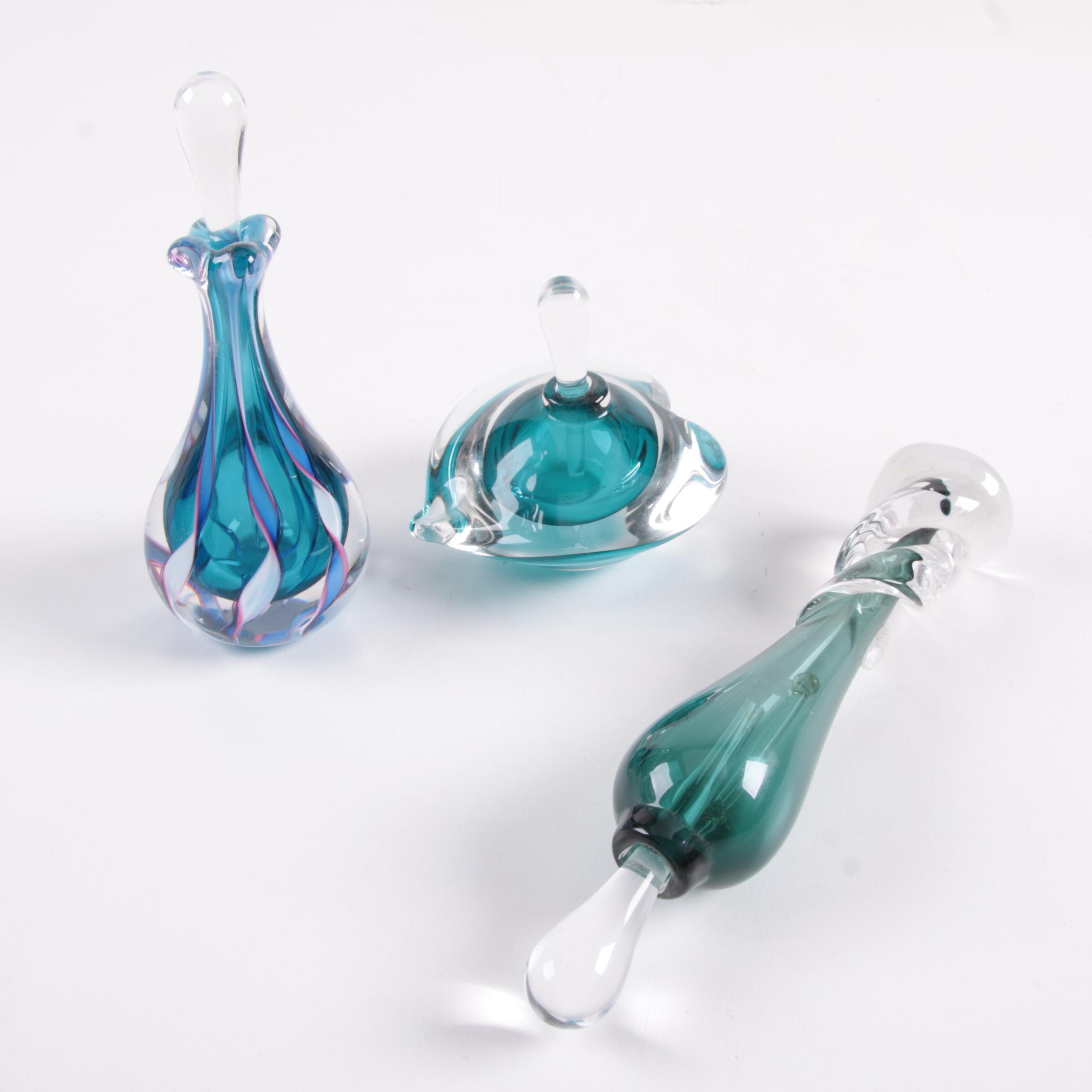 Art Glass Perfume Bottles Including Mary Angus