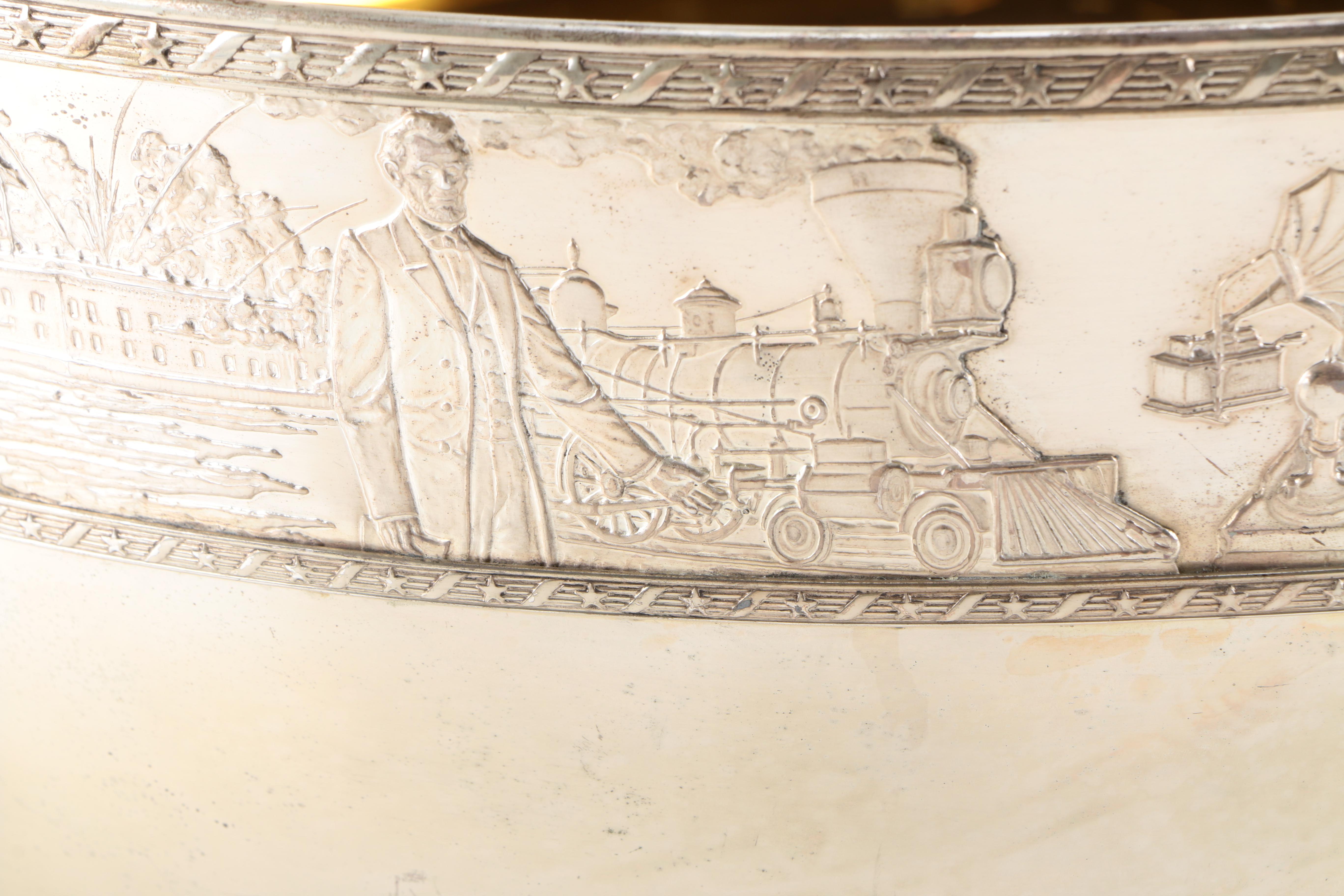 The Franklin Mint Sterling Silver "Bicentennial Bowl" with 24K Gold Lining