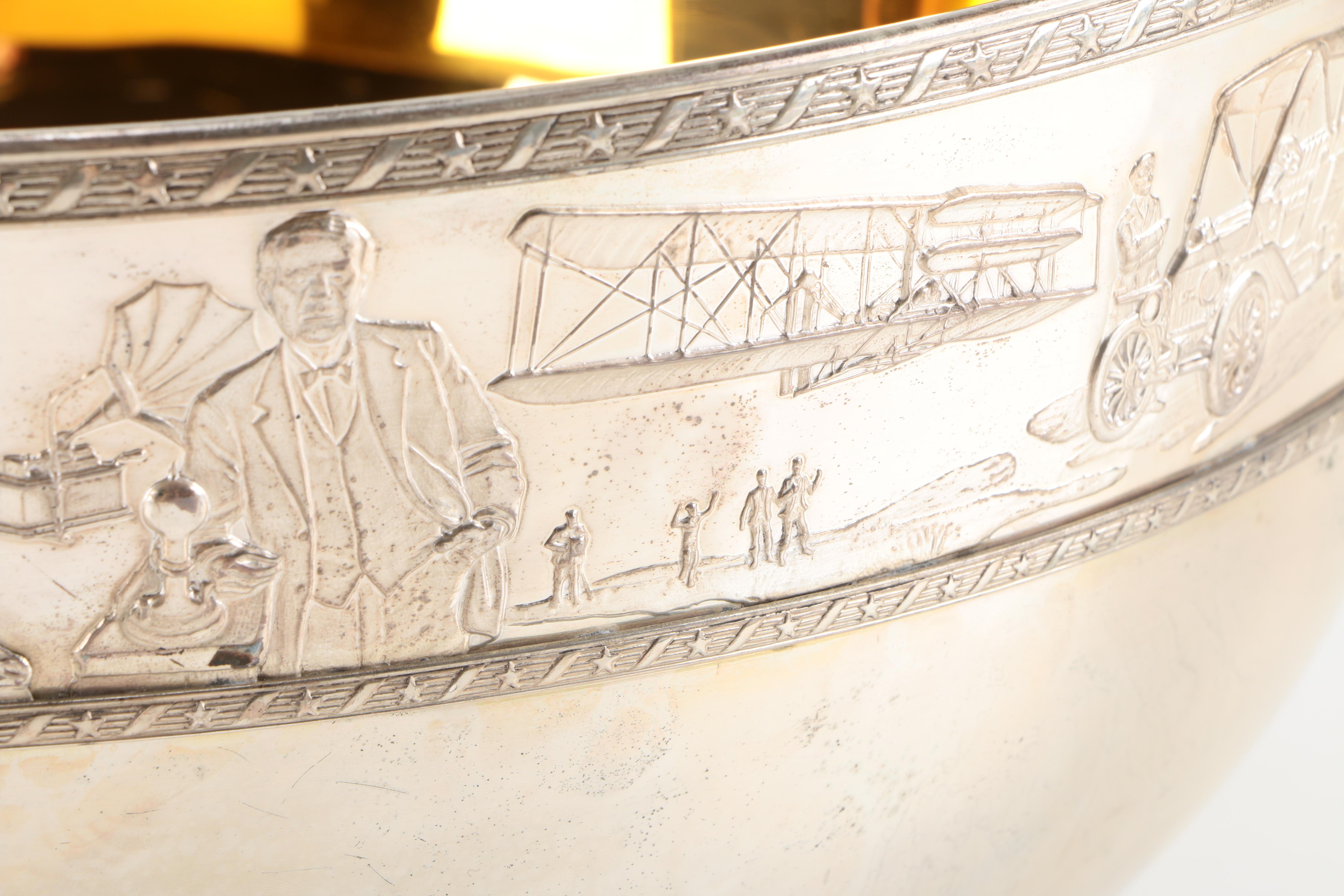 The Franklin Mint Sterling Silver "Bicentennial Bowl" with 24K Gold Lining