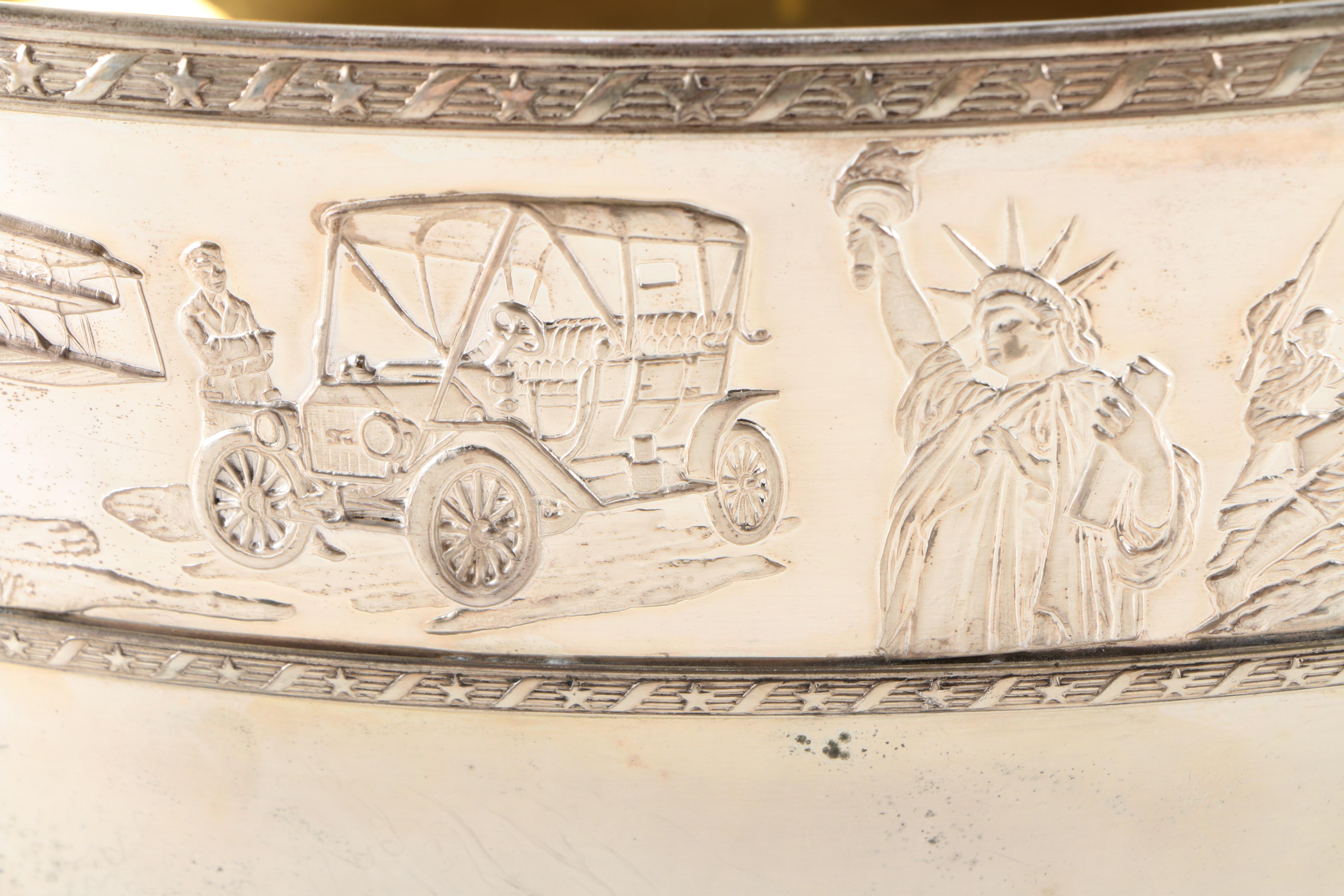 The Franklin Mint Sterling Silver "Bicentennial Bowl" with 24K Gold Lining