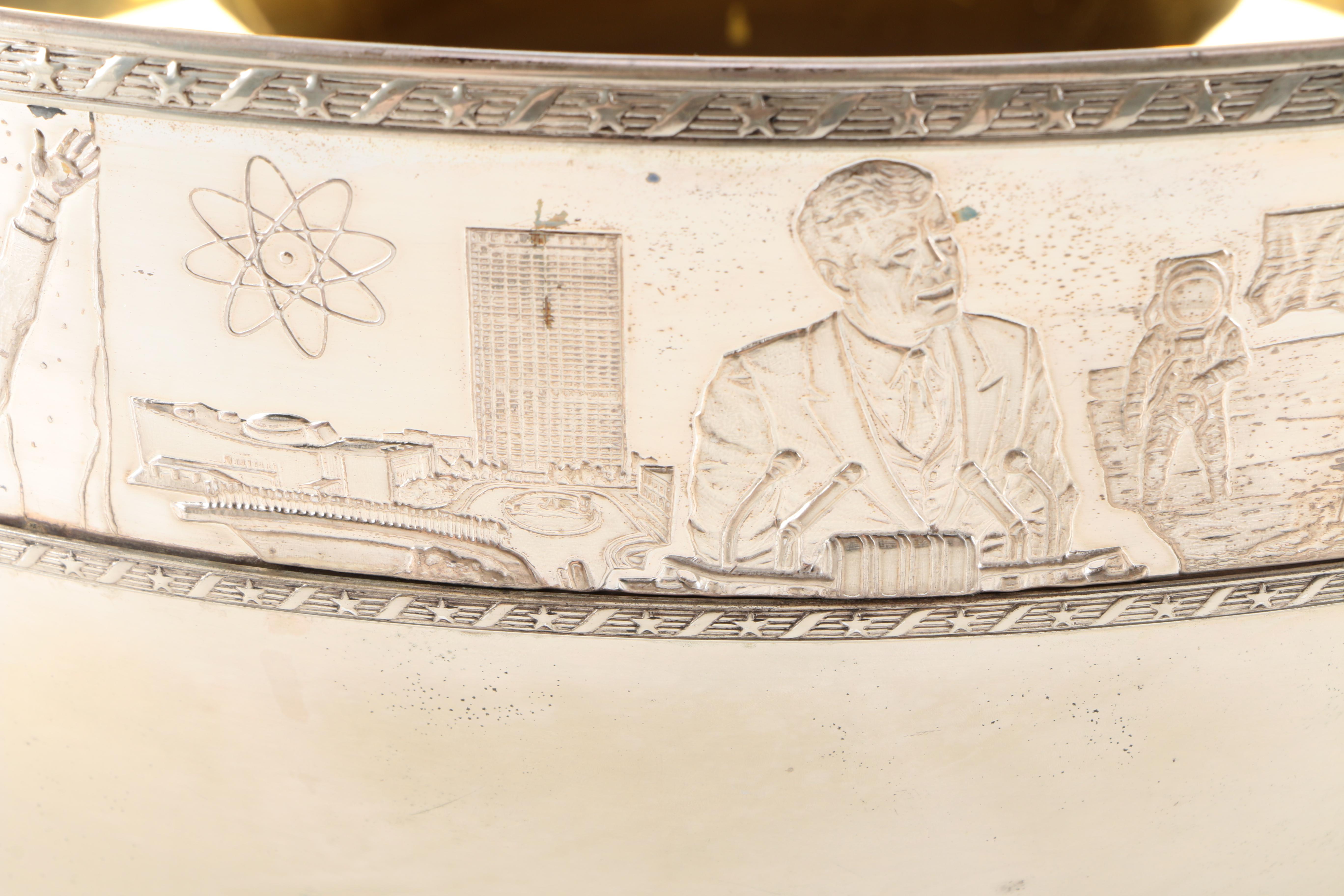 The Franklin Mint Sterling Silver "Bicentennial Bowl" with 24K Gold Lining