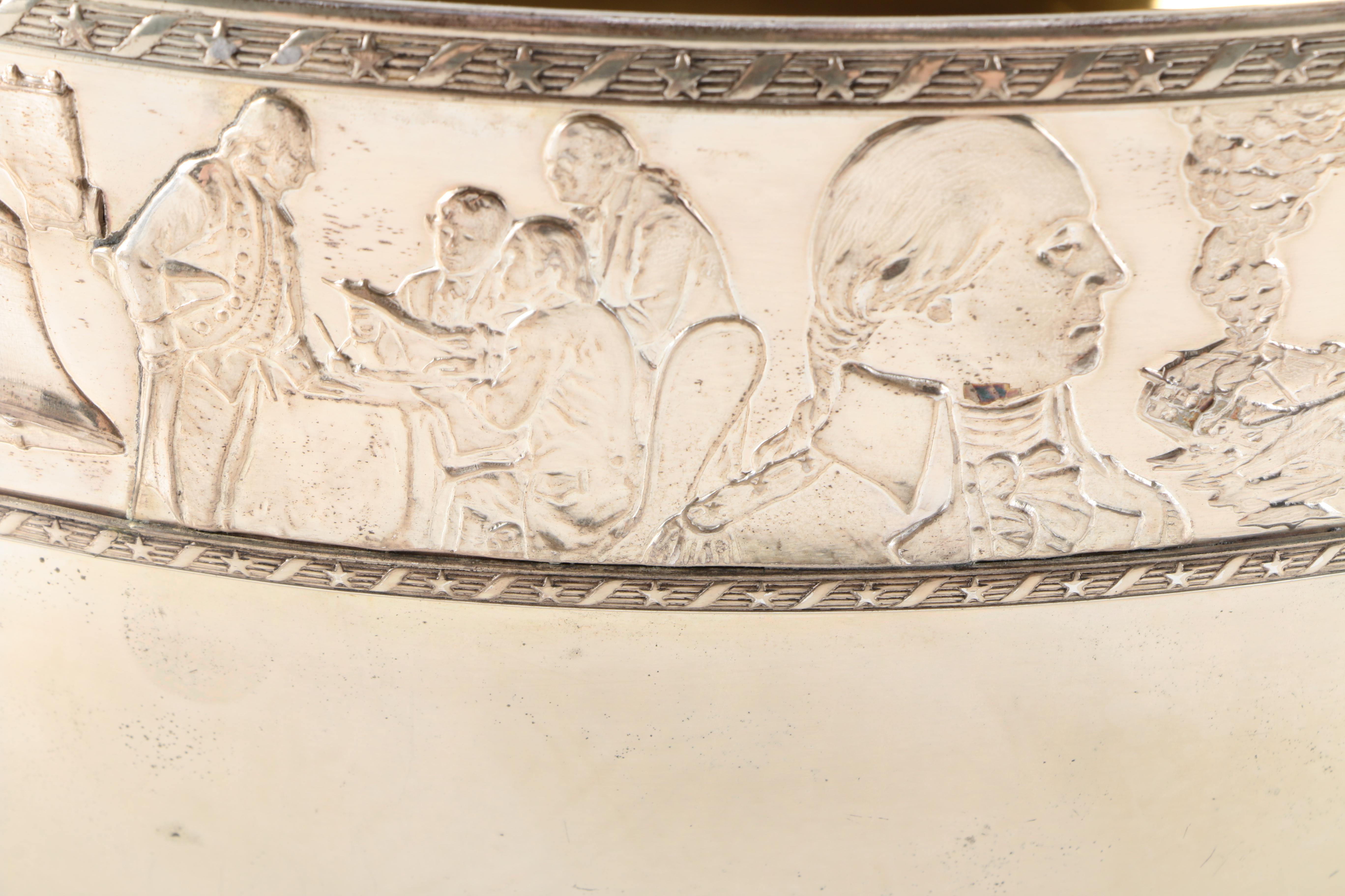 The Franklin Mint Sterling Silver "Bicentennial Bowl" with 24K Gold Lining