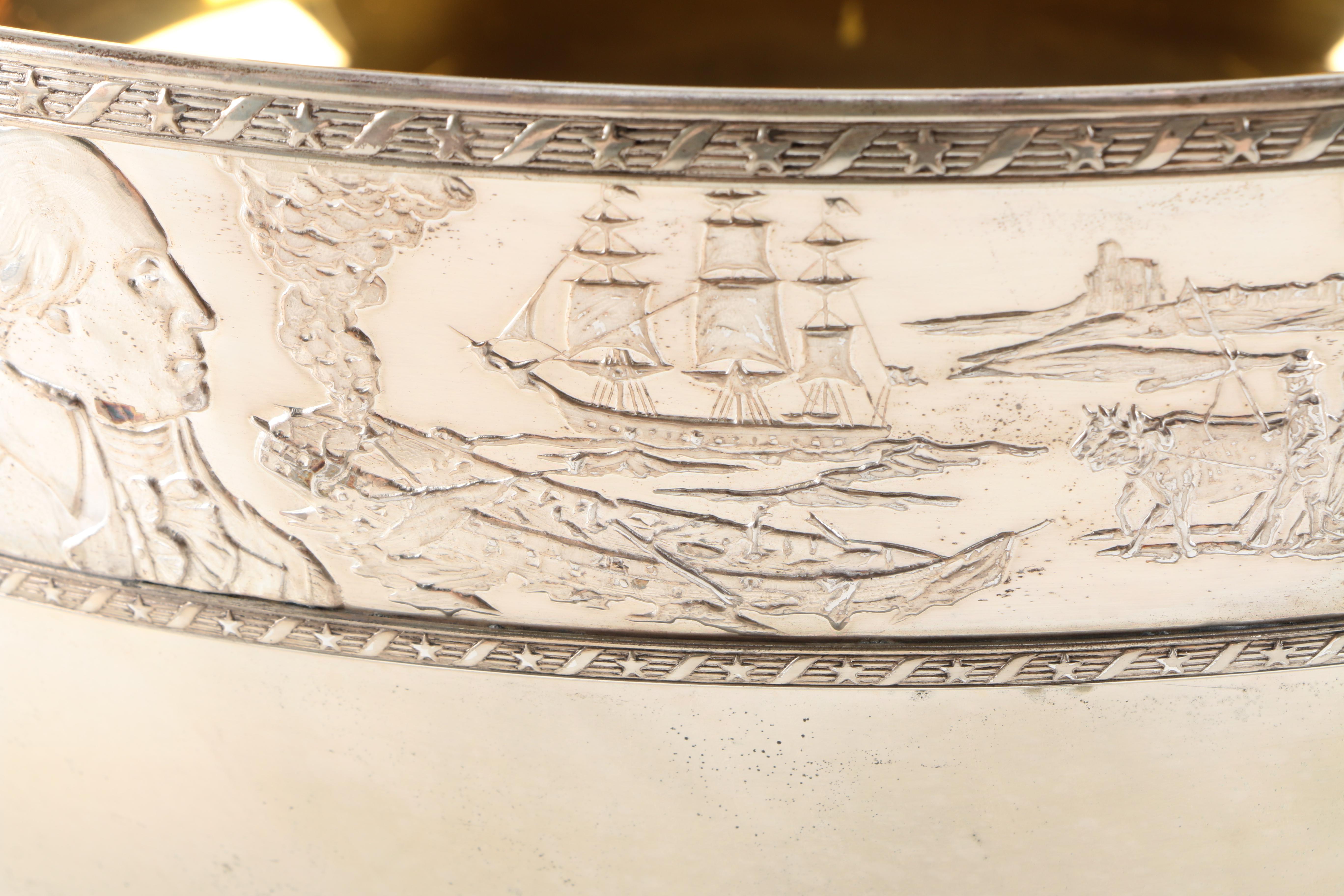 The Franklin Mint Sterling Silver "Bicentennial Bowl" with 24K Gold Lining
