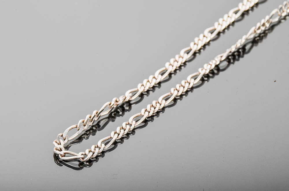 Italian Sterling Silver Figaro Chain Necklace