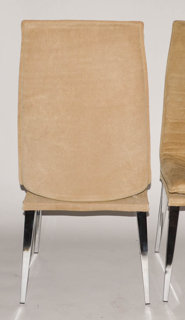 Four Modern Style Suede Chairs by Smania