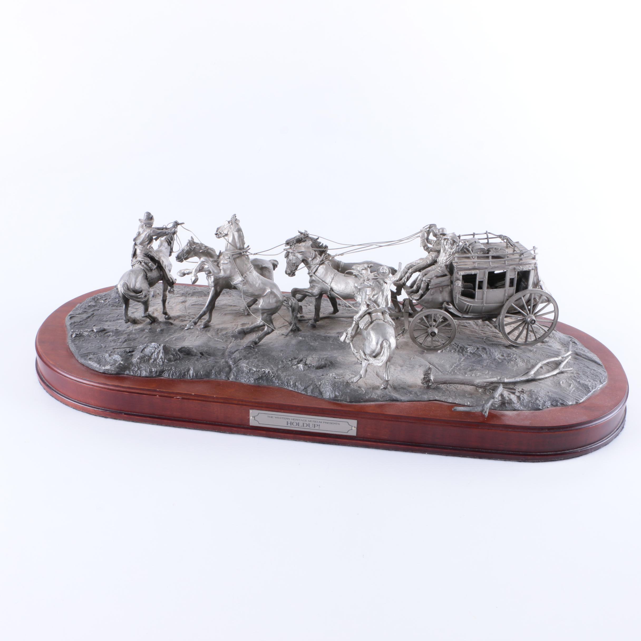 Western Heritage Museum Pewter Sculpture "Holdup!"