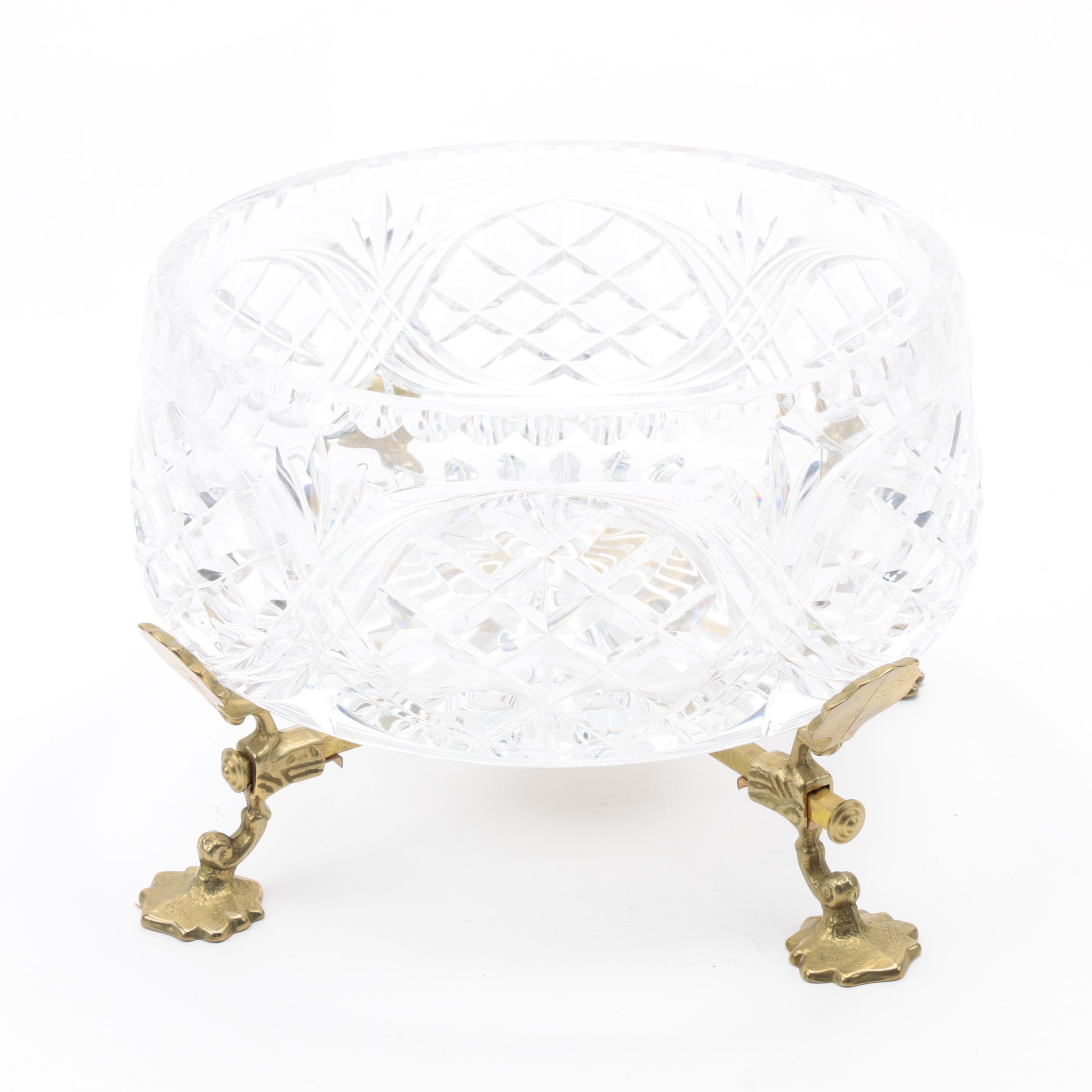 Edinburgh Crystal bowl with Brass Stand