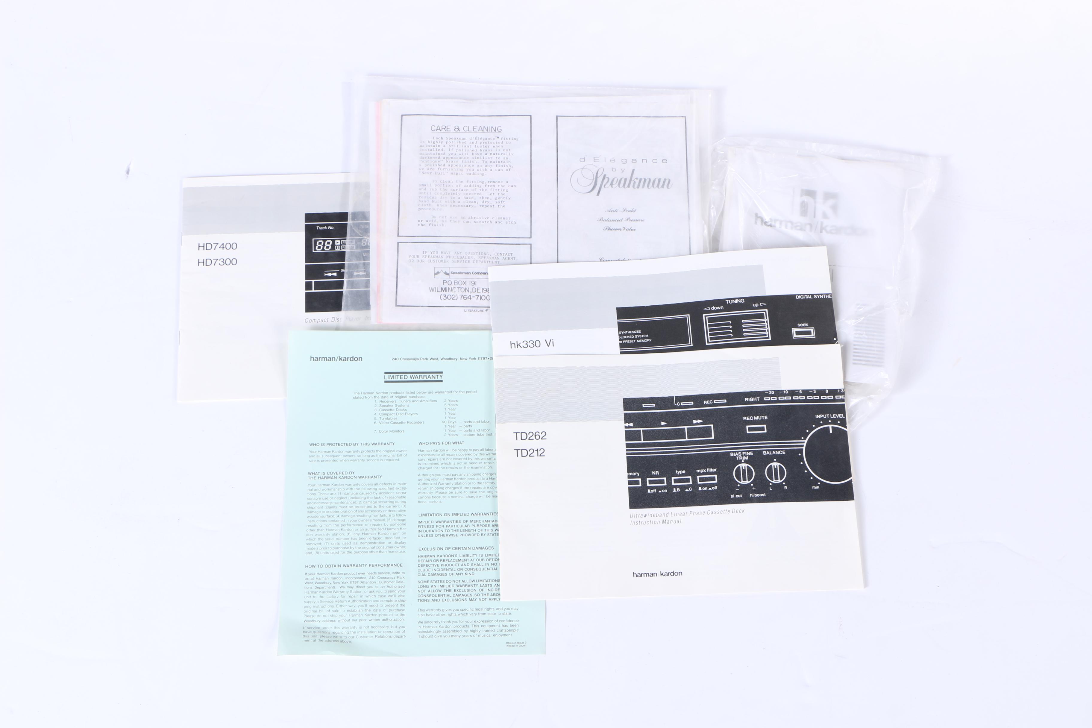 Harman/Kardon Receiver, CD Player and Cassette Player