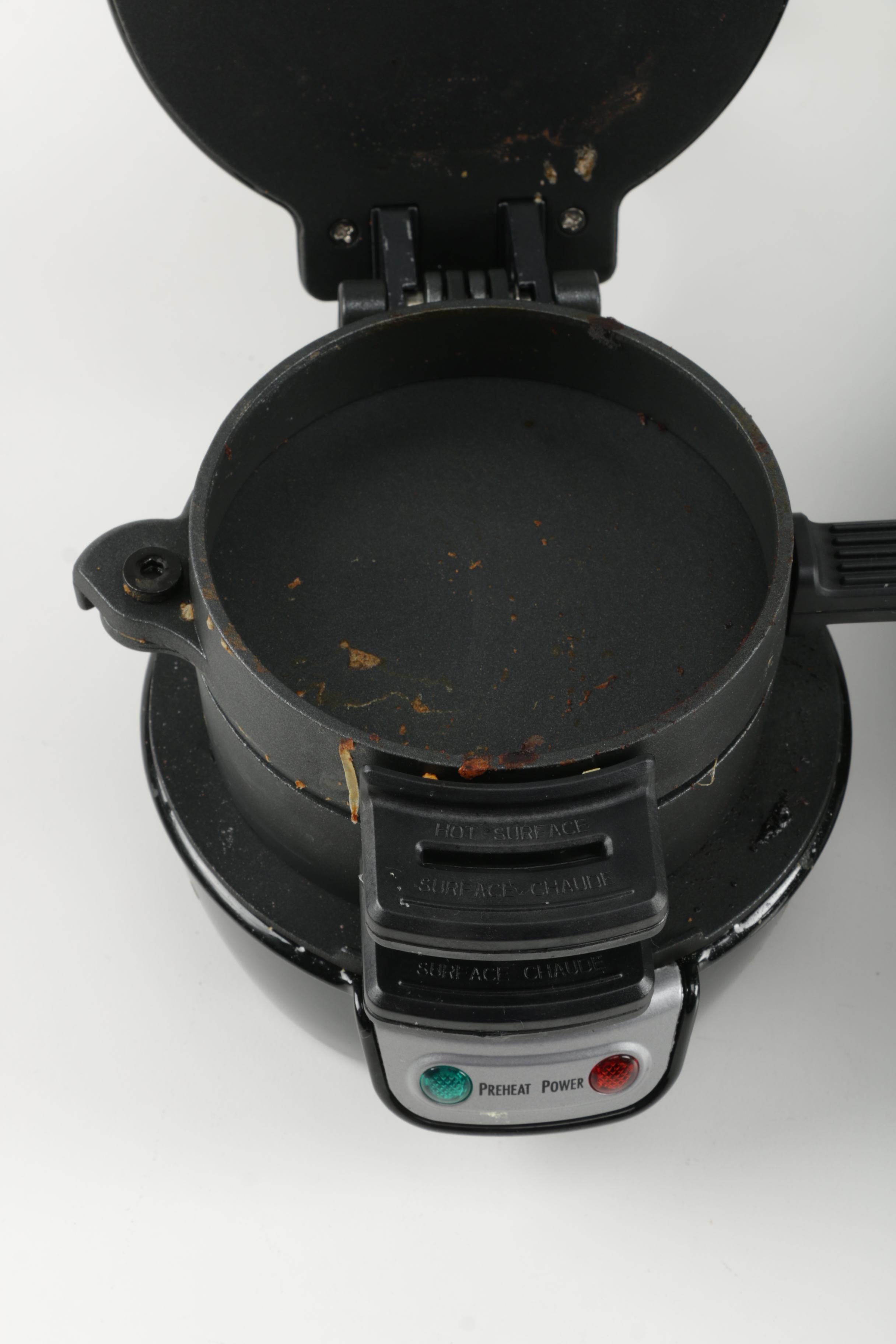 Waffle Iron, Breakfast Sandwich Maker, and Meat Grinder