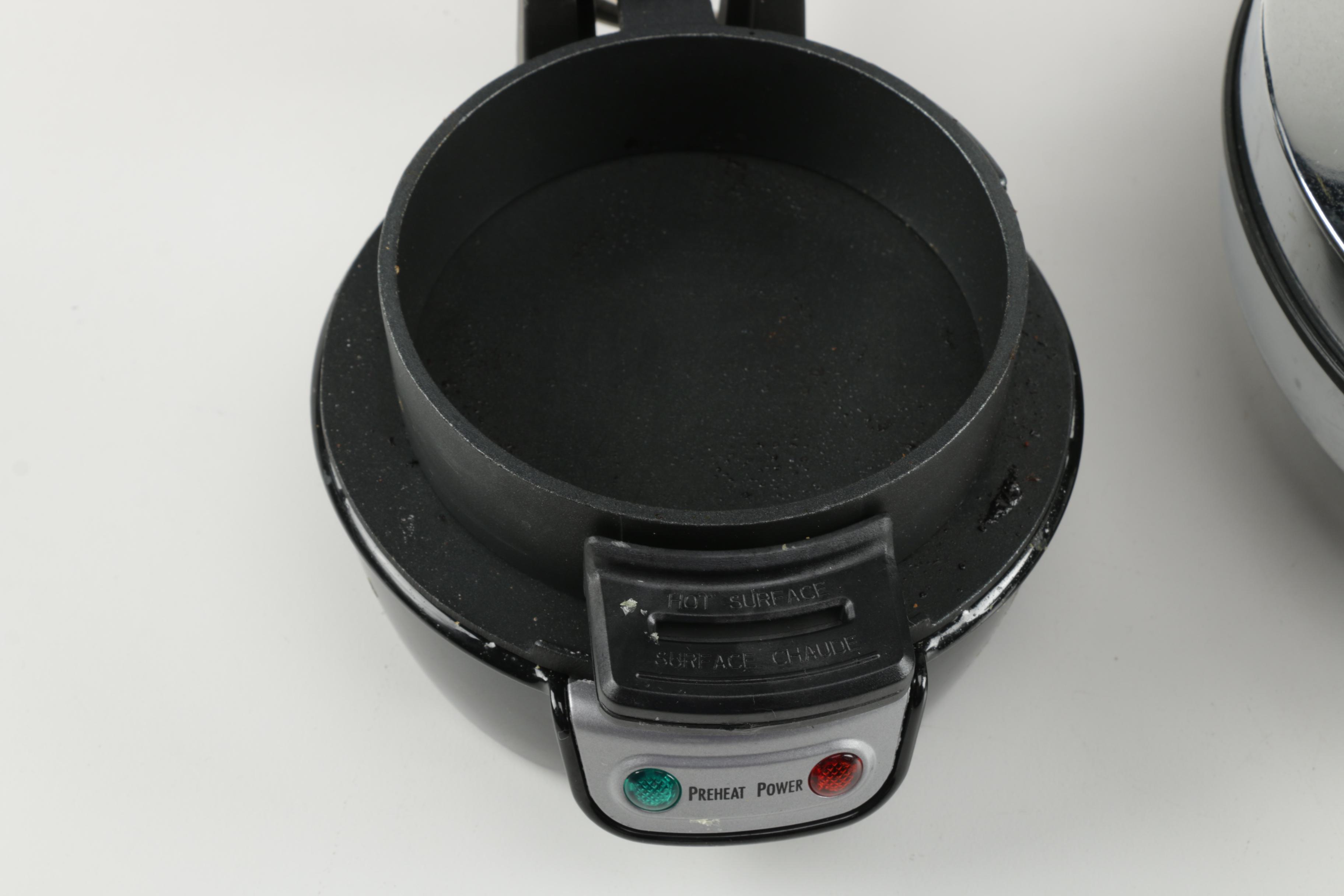 Waffle Iron, Breakfast Sandwich Maker, and Meat Grinder