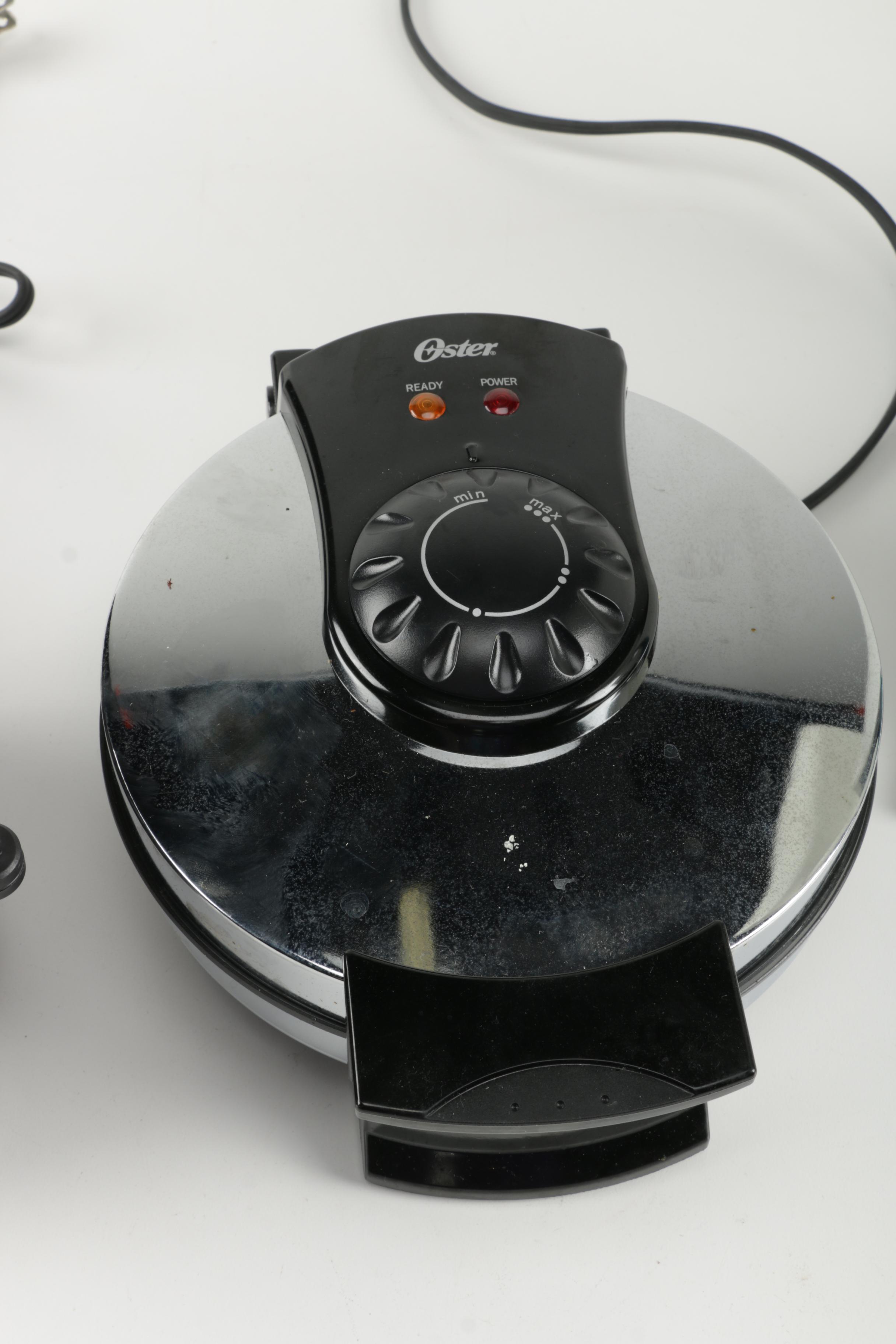 Waffle Iron, Breakfast Sandwich Maker, and Meat Grinder