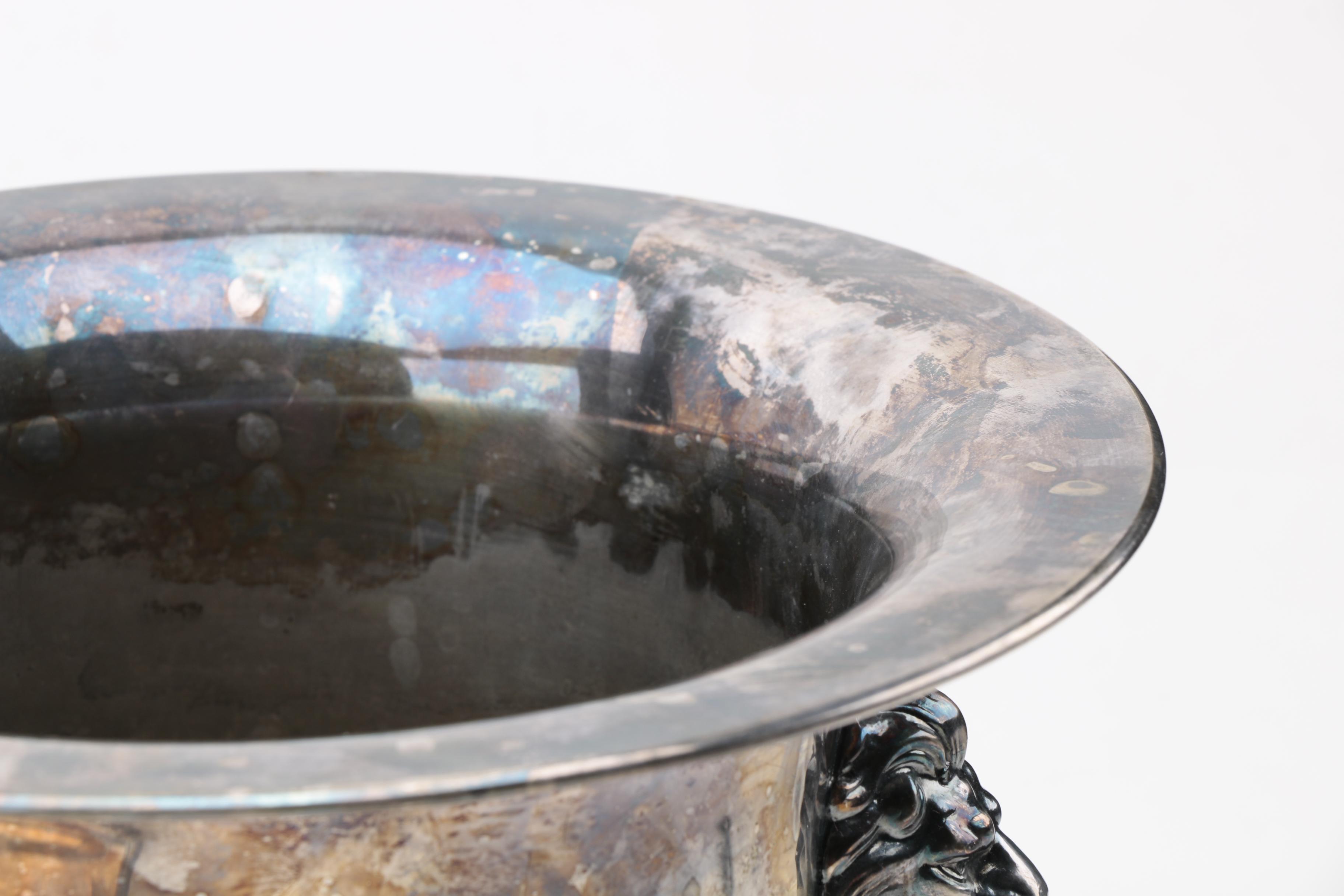 Silver Plate Divided Serving Tray and Wine Chiller