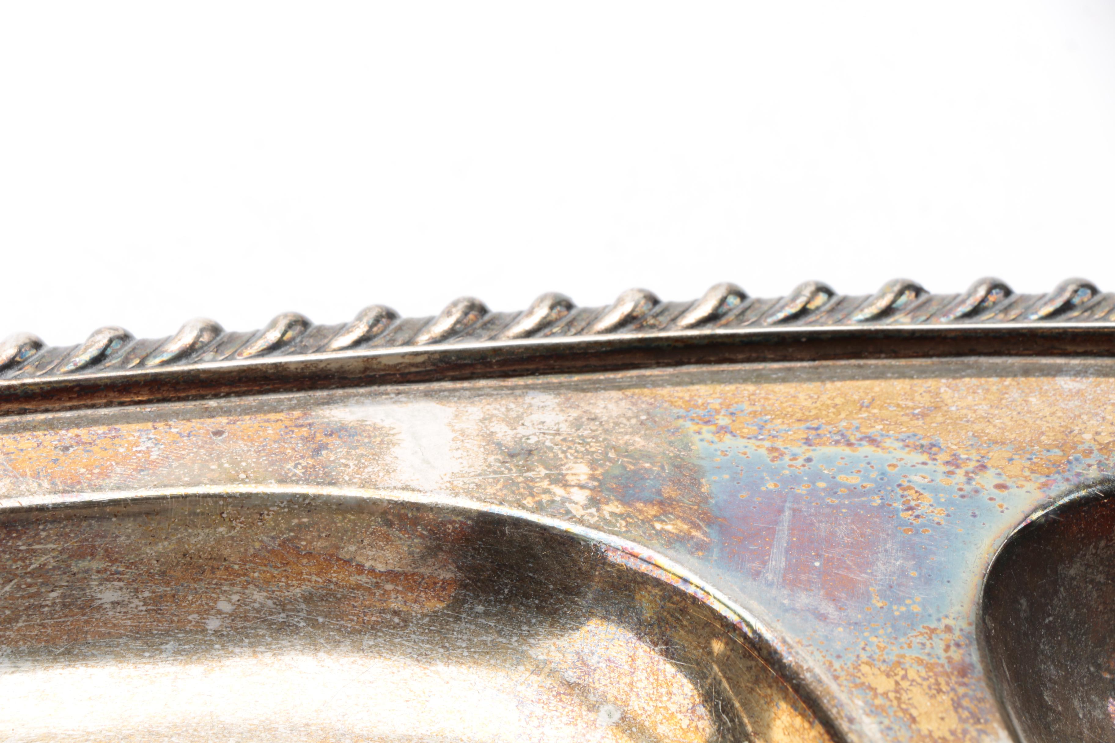 Silver Plate Divided Serving Tray and Wine Chiller