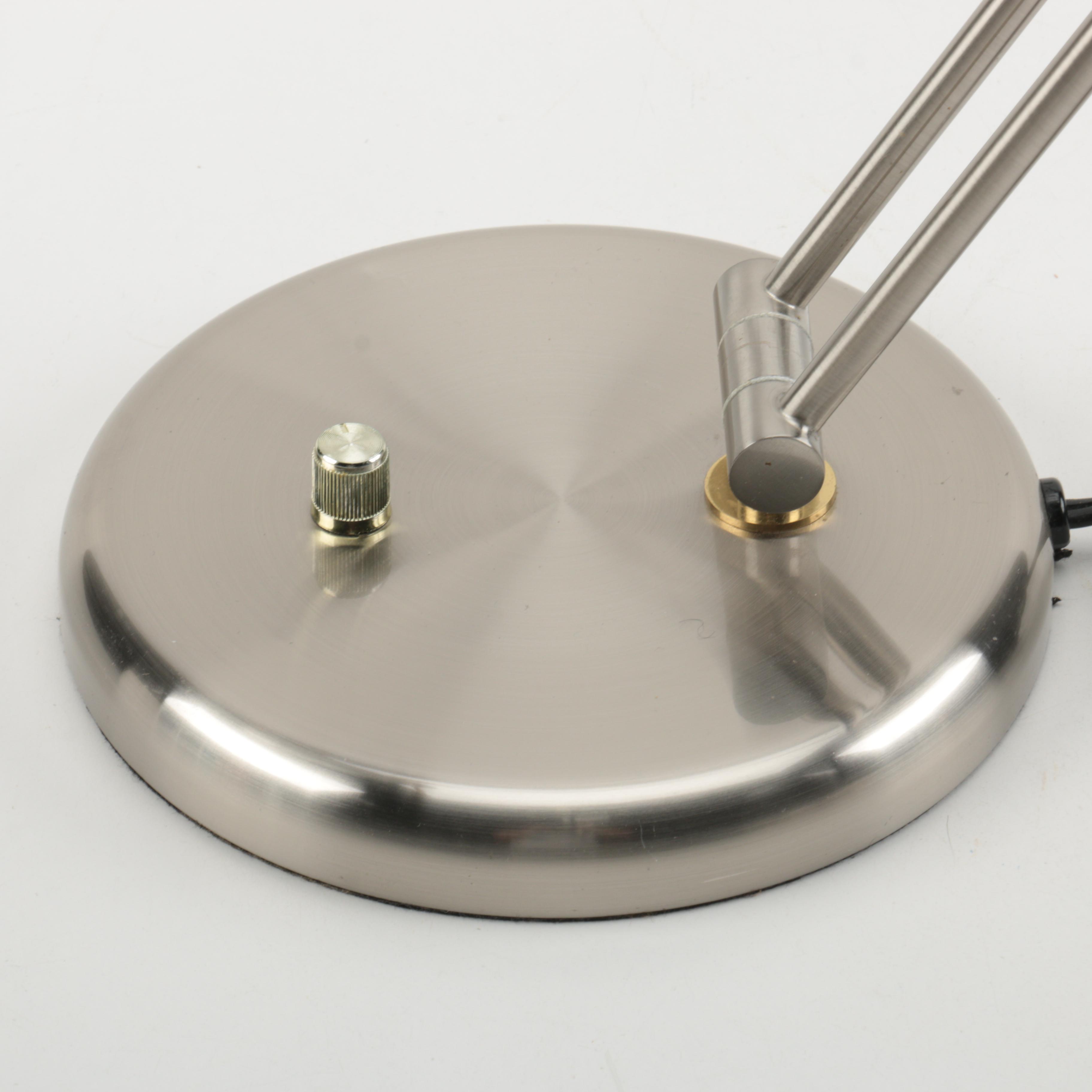 Adjustable Silver Tone Desk Lamp