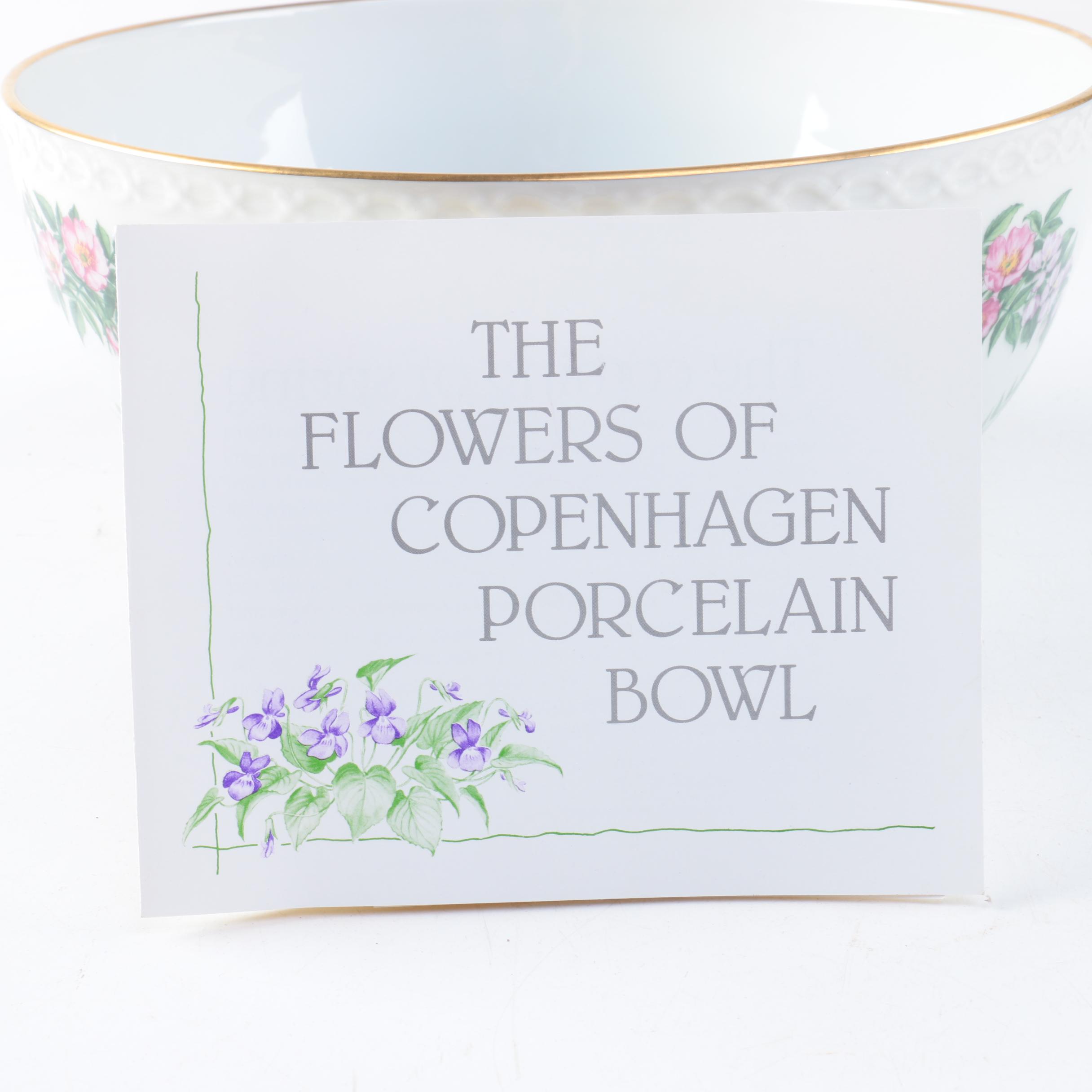Franklin Mint "The Flowers of Copenhagen" Porcelain Bowl