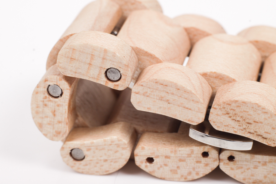 Stainless Steel Maple Watch With Skeleton Back