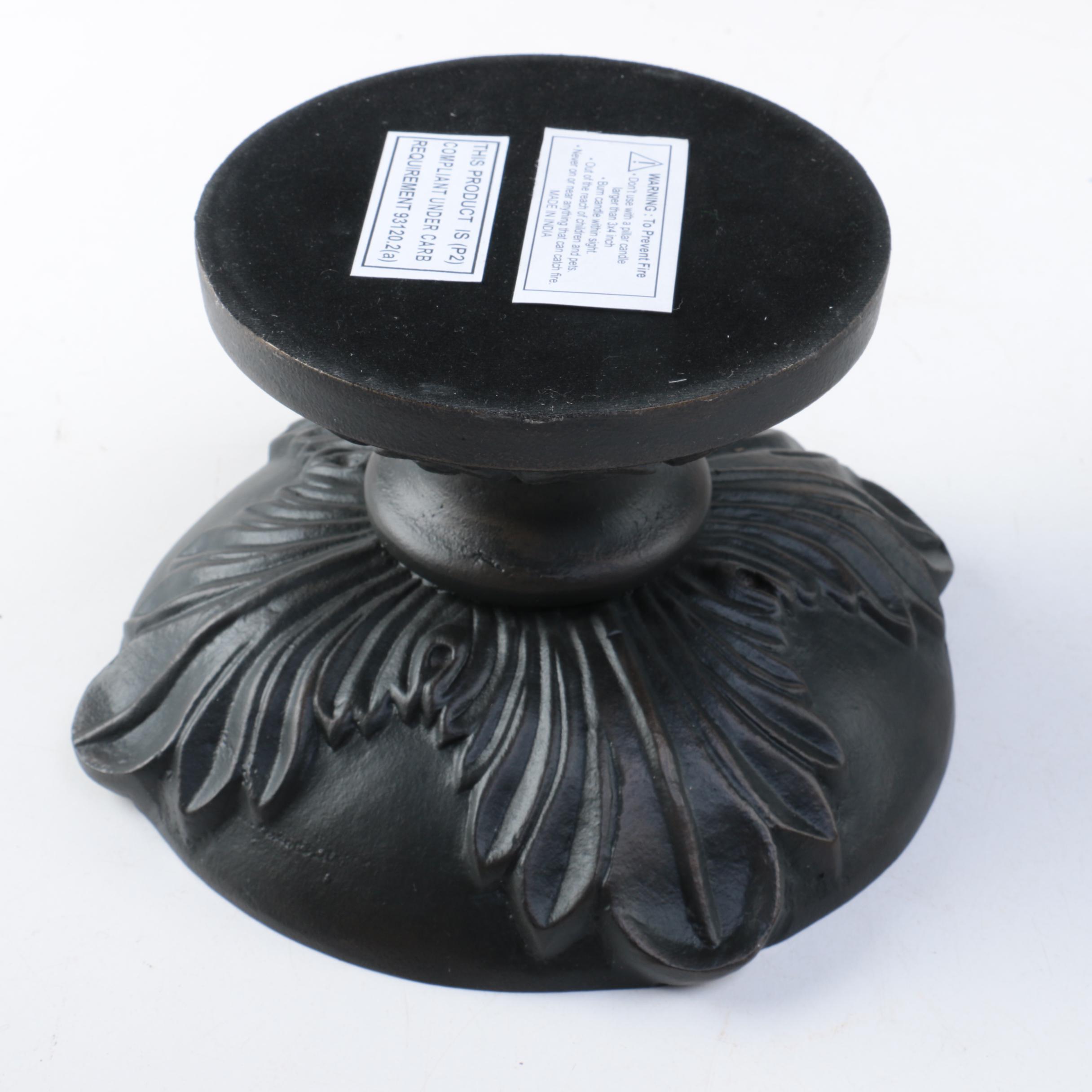 Glass Pineapple Hurricanes with Iron Candle Holders