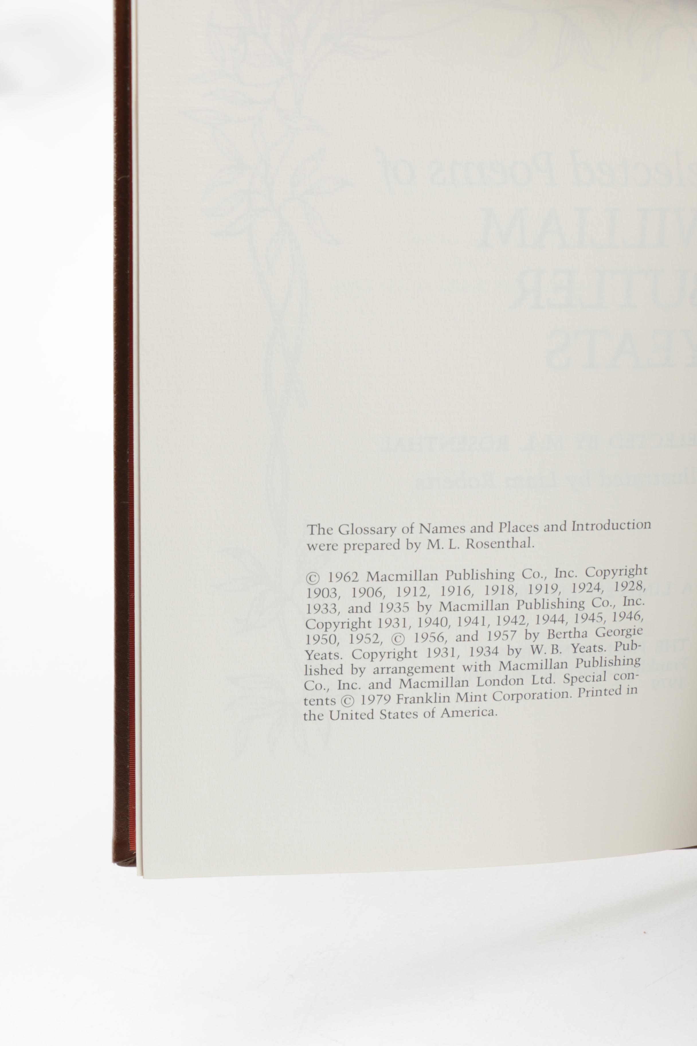 Franklin Library "100 Greatest Books of All Time" Poetry Including Yeats