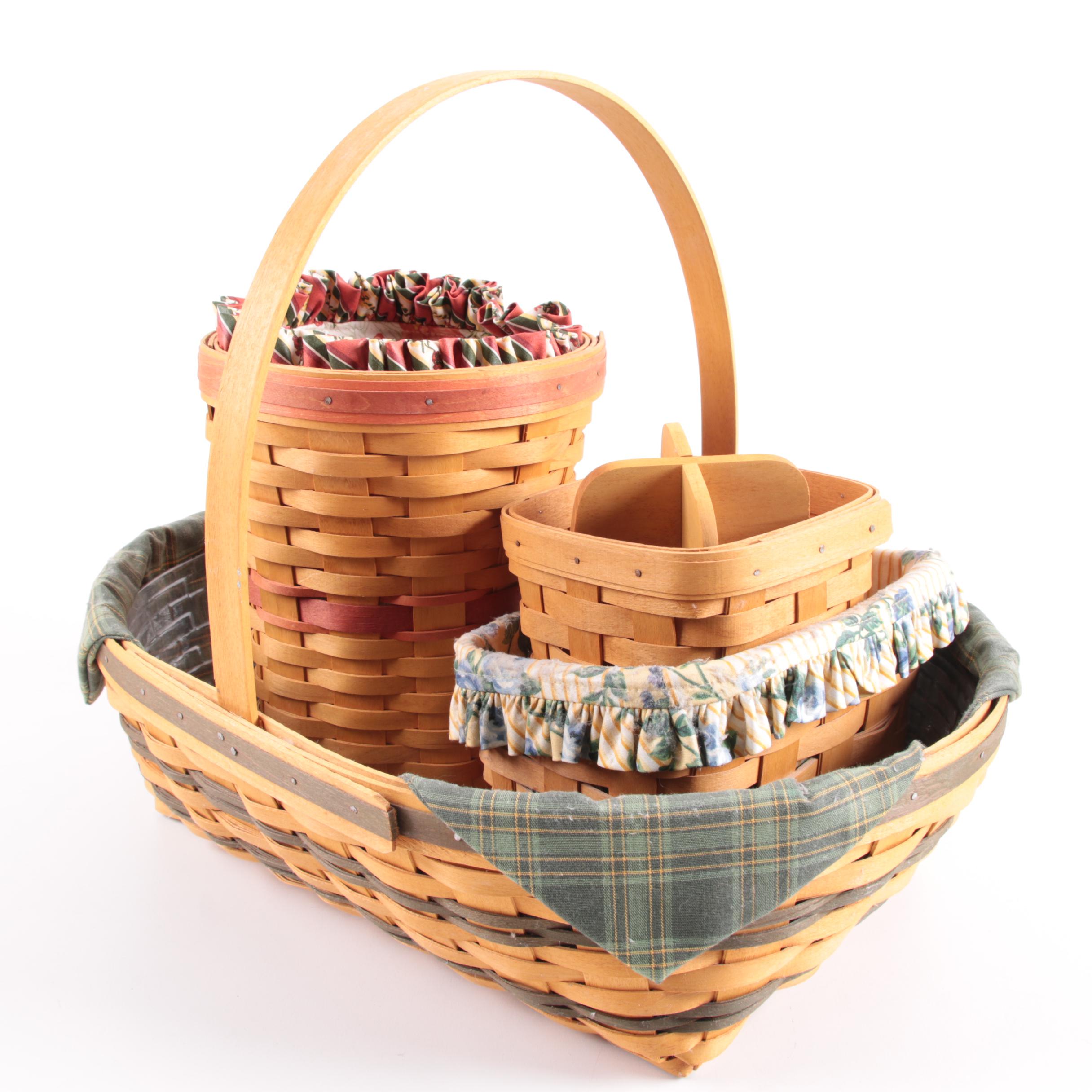 Longaberger Baskets with Liners and Accessories