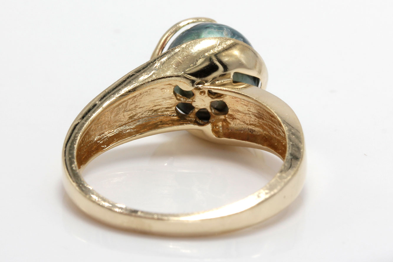 14K Yellow Gold Cultured Pearl Ring