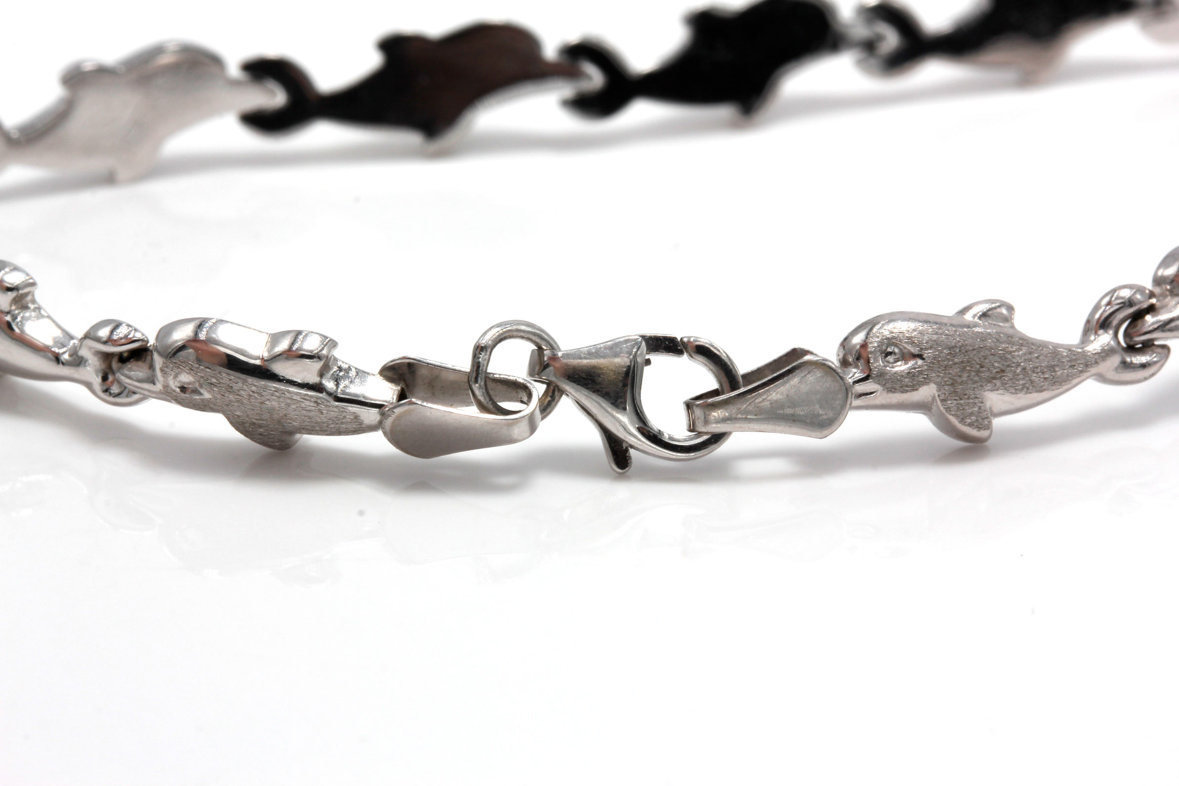 10K White Gold Dolphin Bracelet