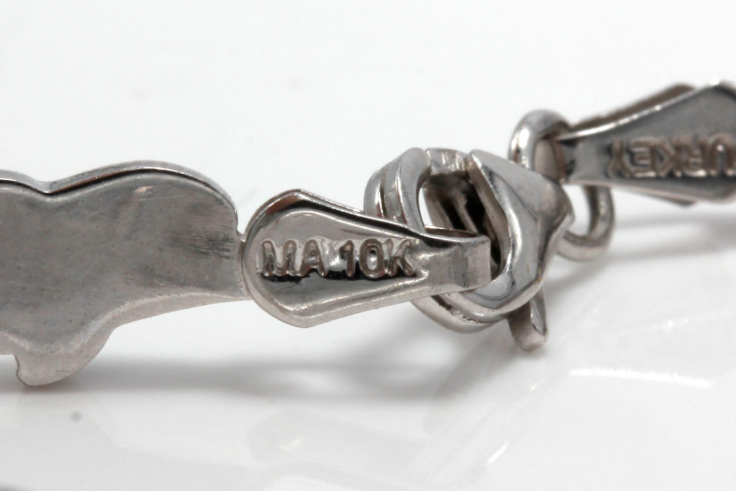 10K White Gold Dolphin Bracelet