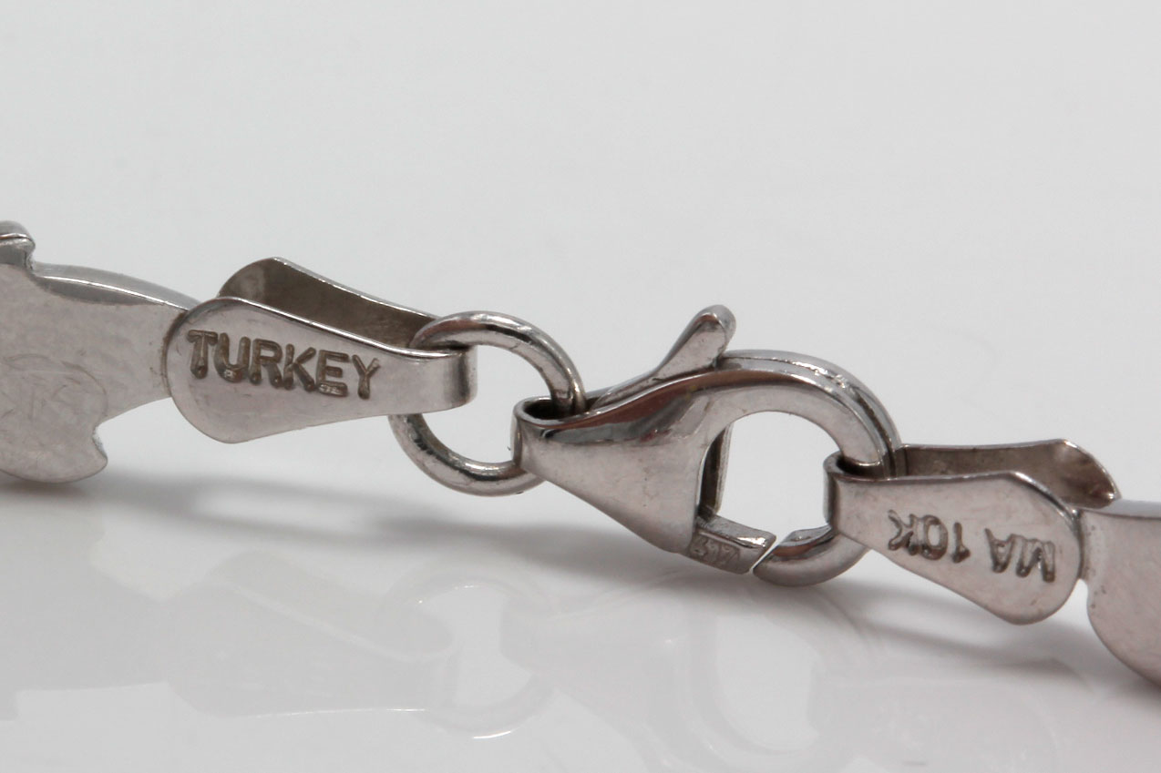 10K White Gold Dolphin Bracelet