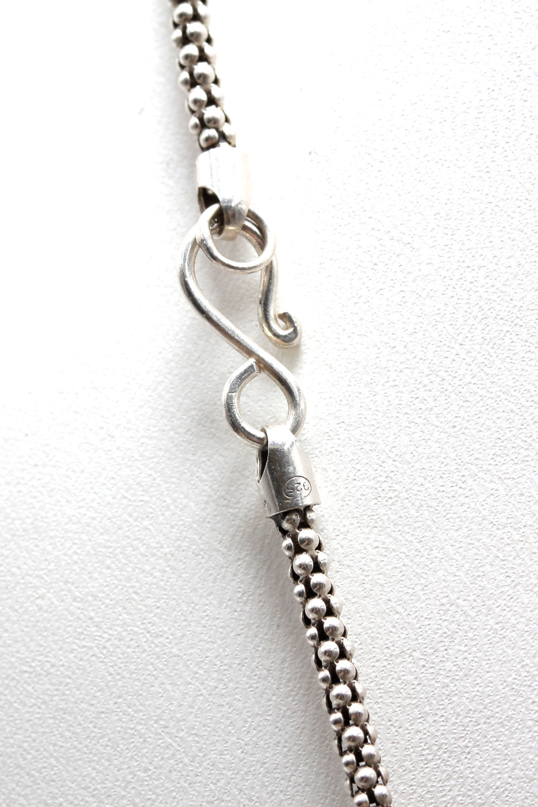 Sterling Silver Amber Necklace and Imitation Amber Earrings