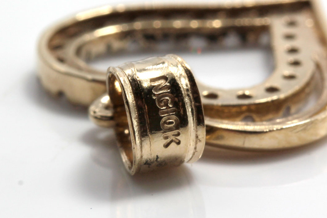 10K Yellow Gold Cubic Zirconia Heart Pendant