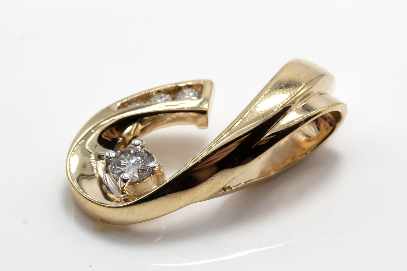 14K Yellow Gold Diamond Pendant