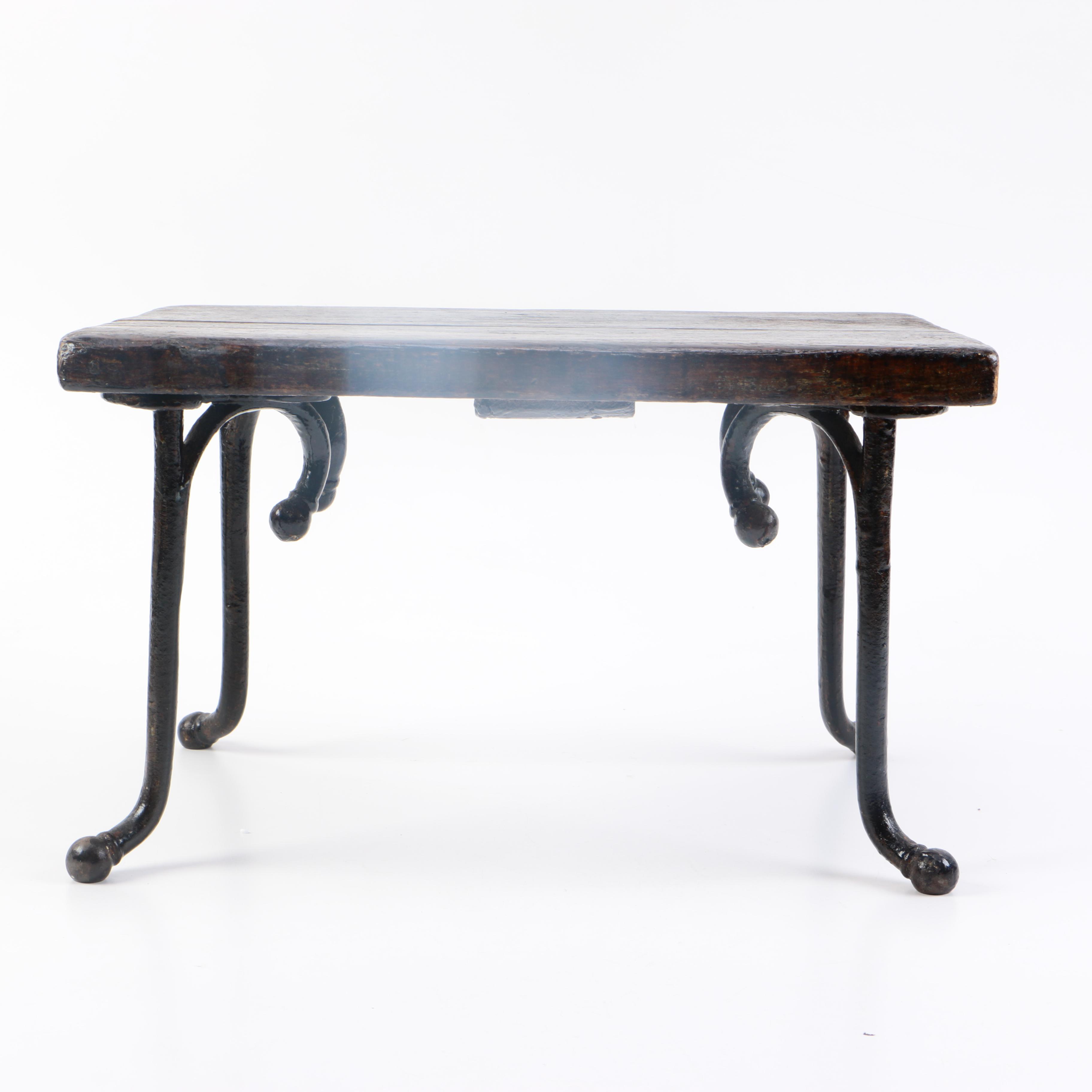 Wood and Metal Foot Stool